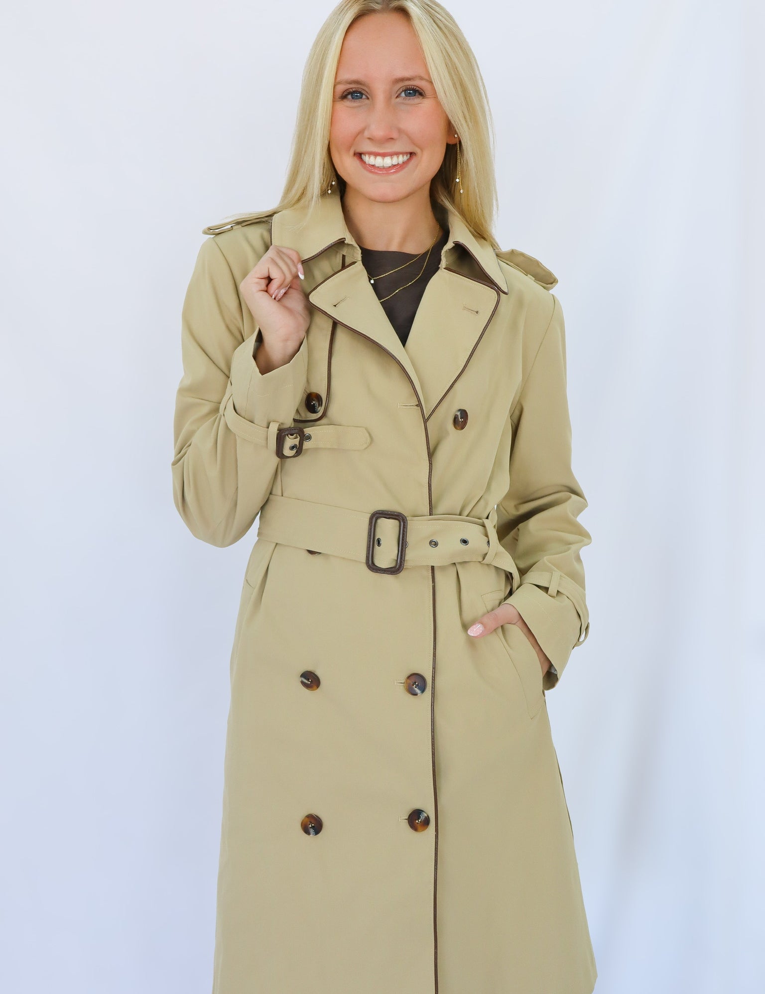 Camel Belted Trench Coat
