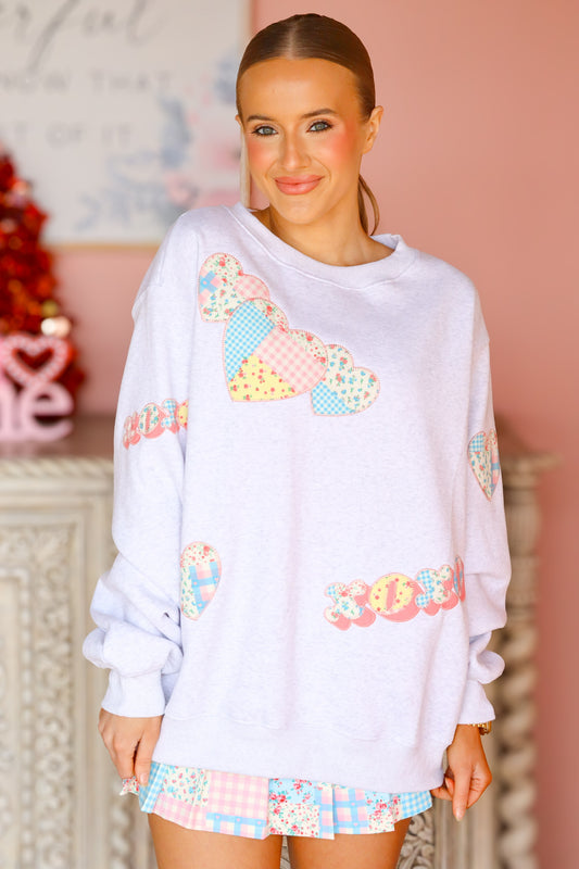 Multi Pattern Patchwork Sweatshirt