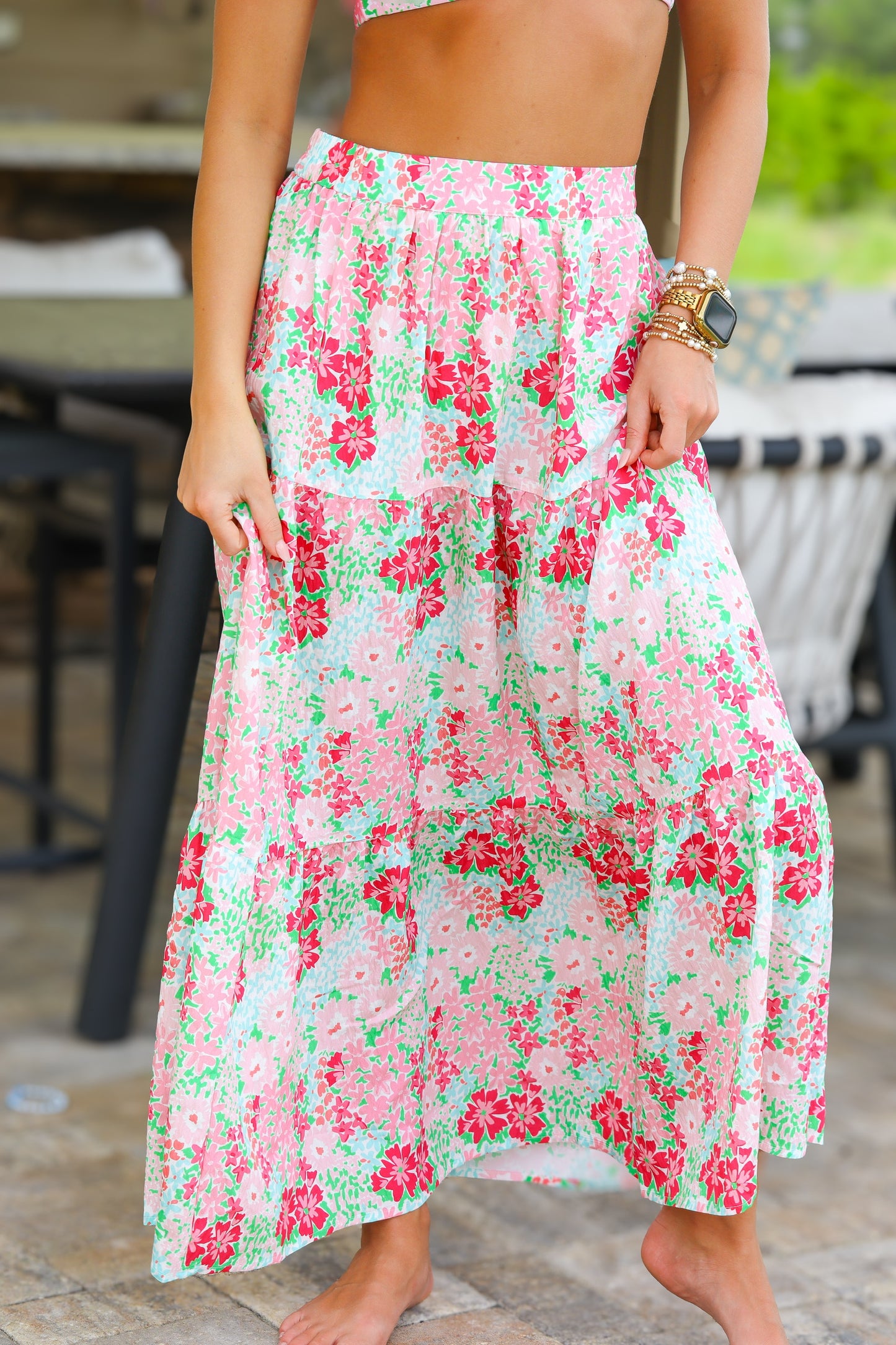 Nessa Petal Perfect Pink Maxi Skirt