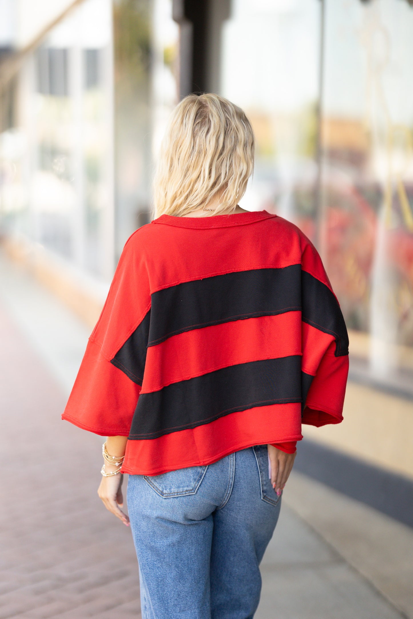 Red and Black crop tee