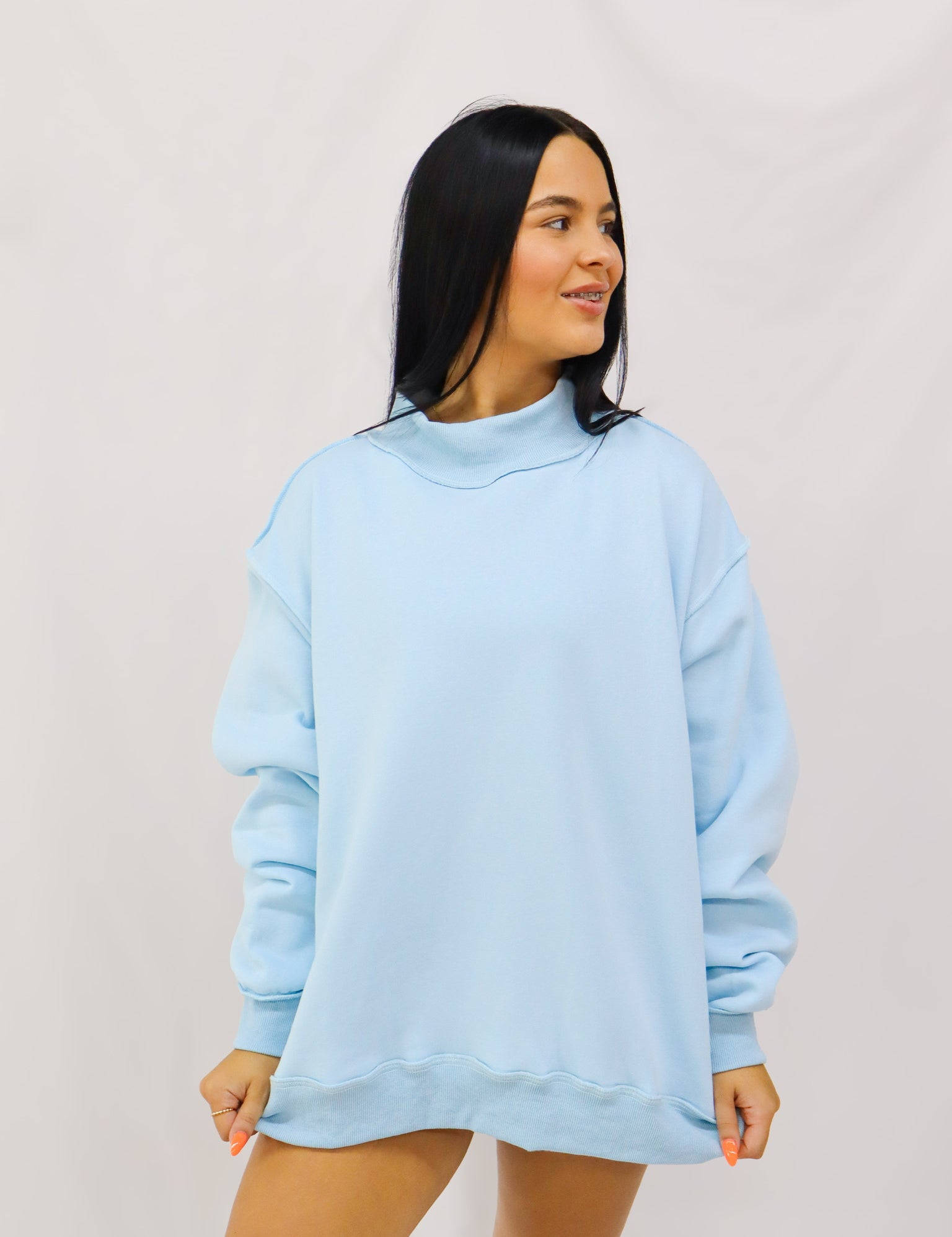 Reversable Mock Neck Sweatshirt