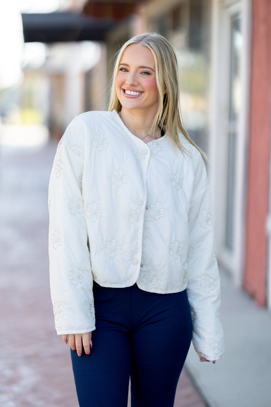 Cream Beaded Jacket