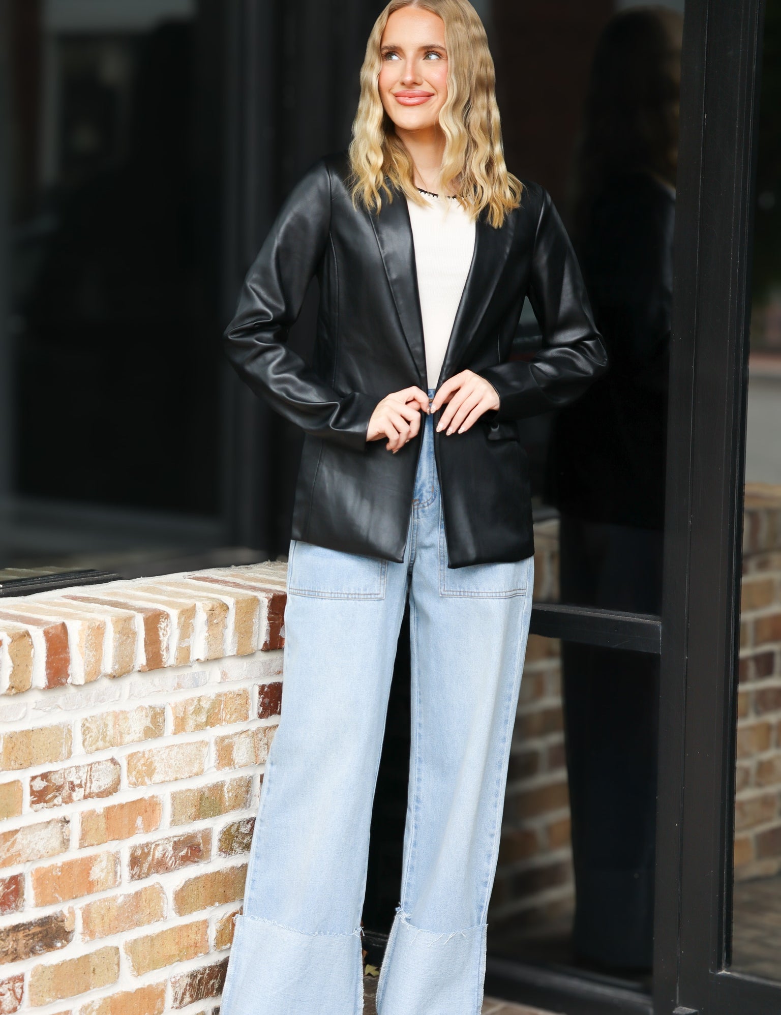 Black Leather Blazer
