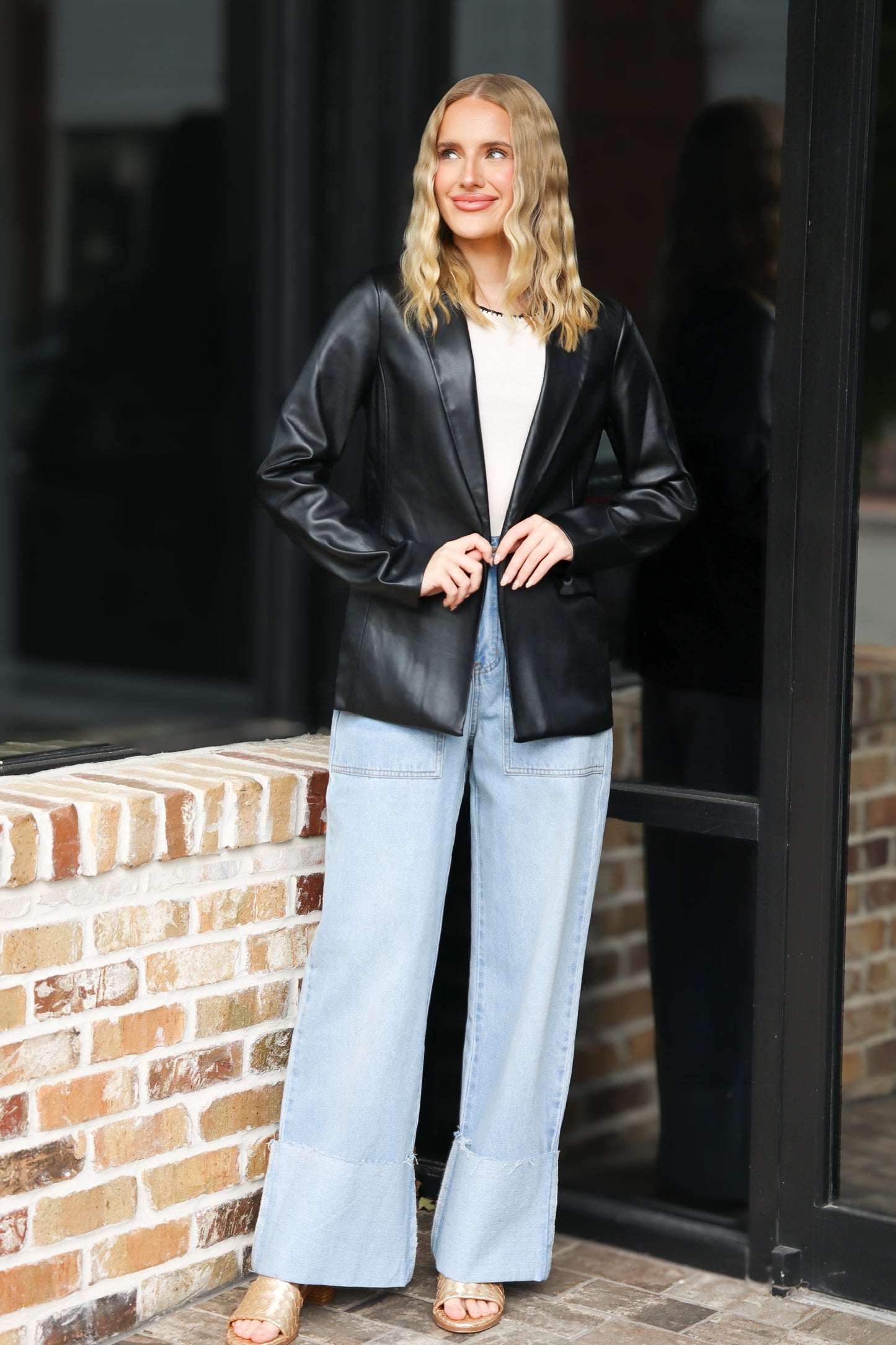 Black Leather Blazer