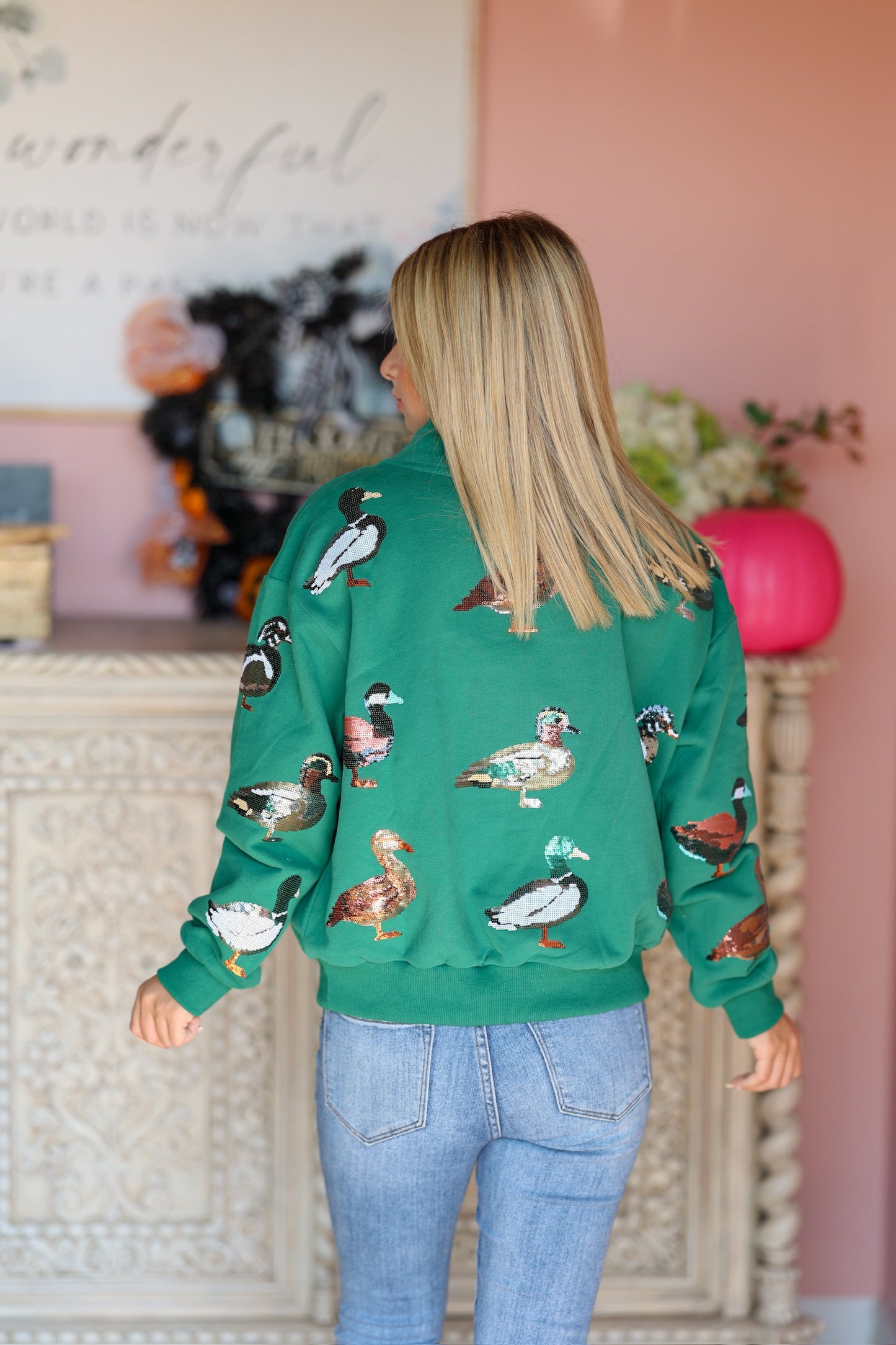 QOS Mock Neck Duck Sweatshirt