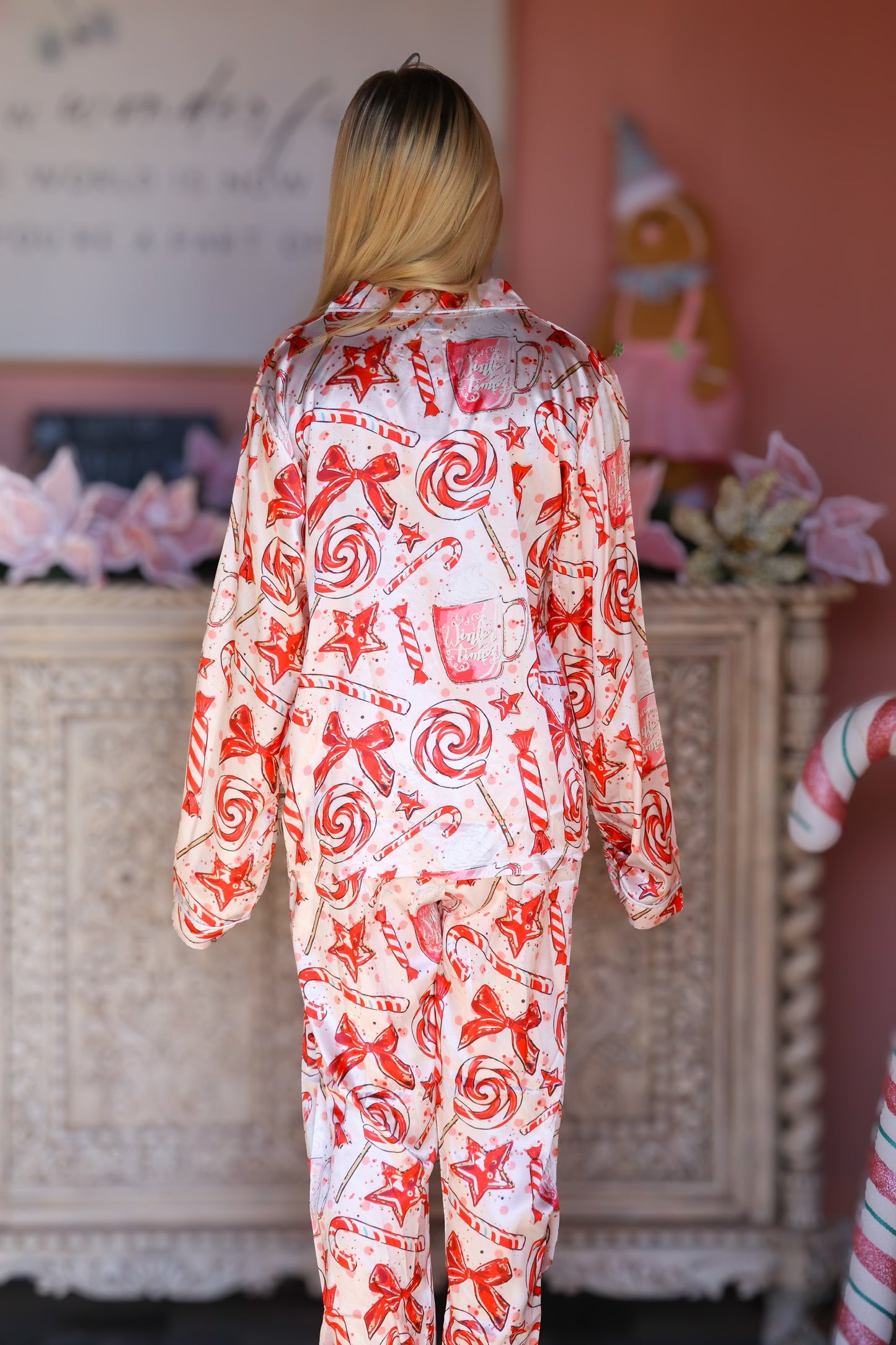 Silky Candy Cane PJs