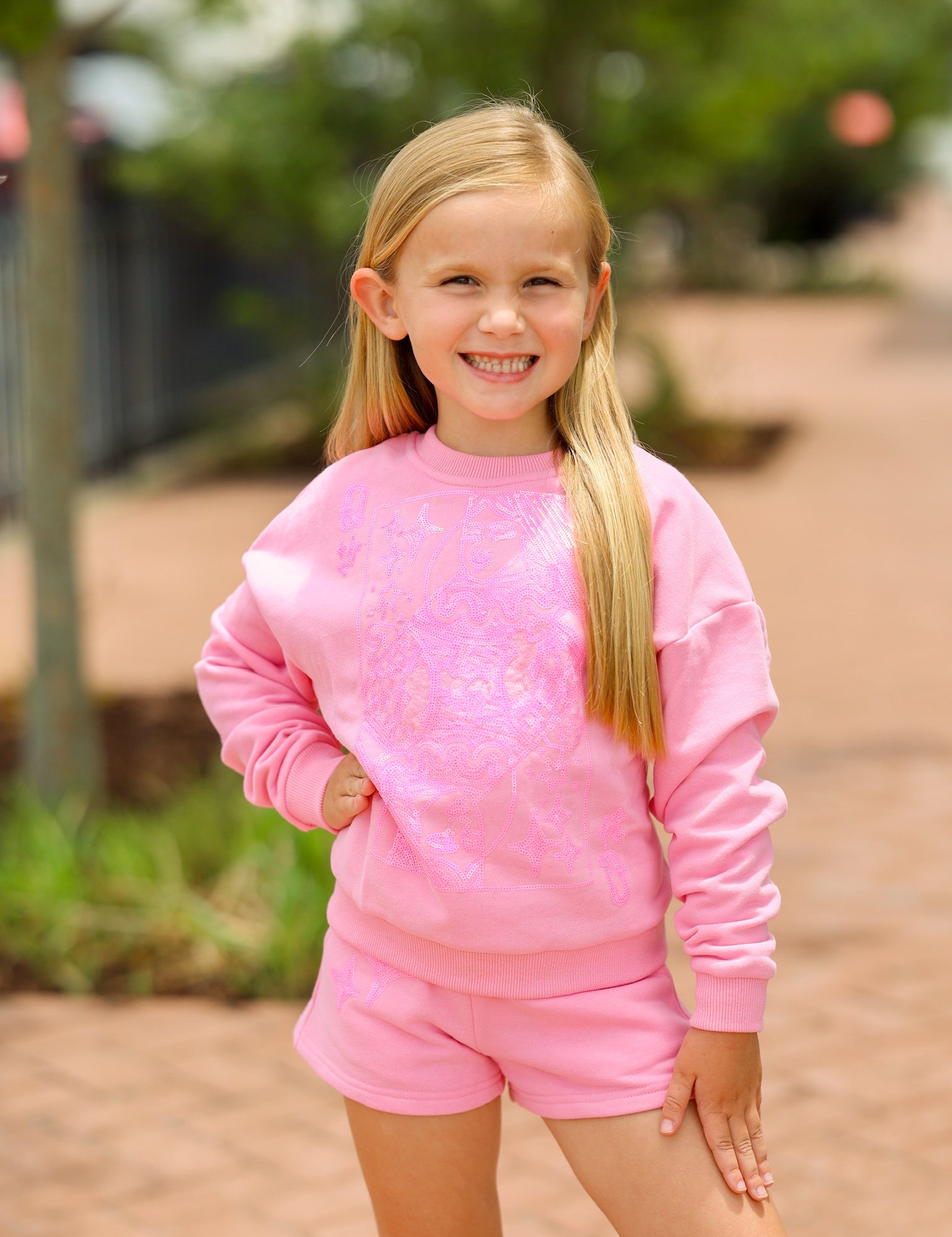 QOS Kids Hot Pink Card Short