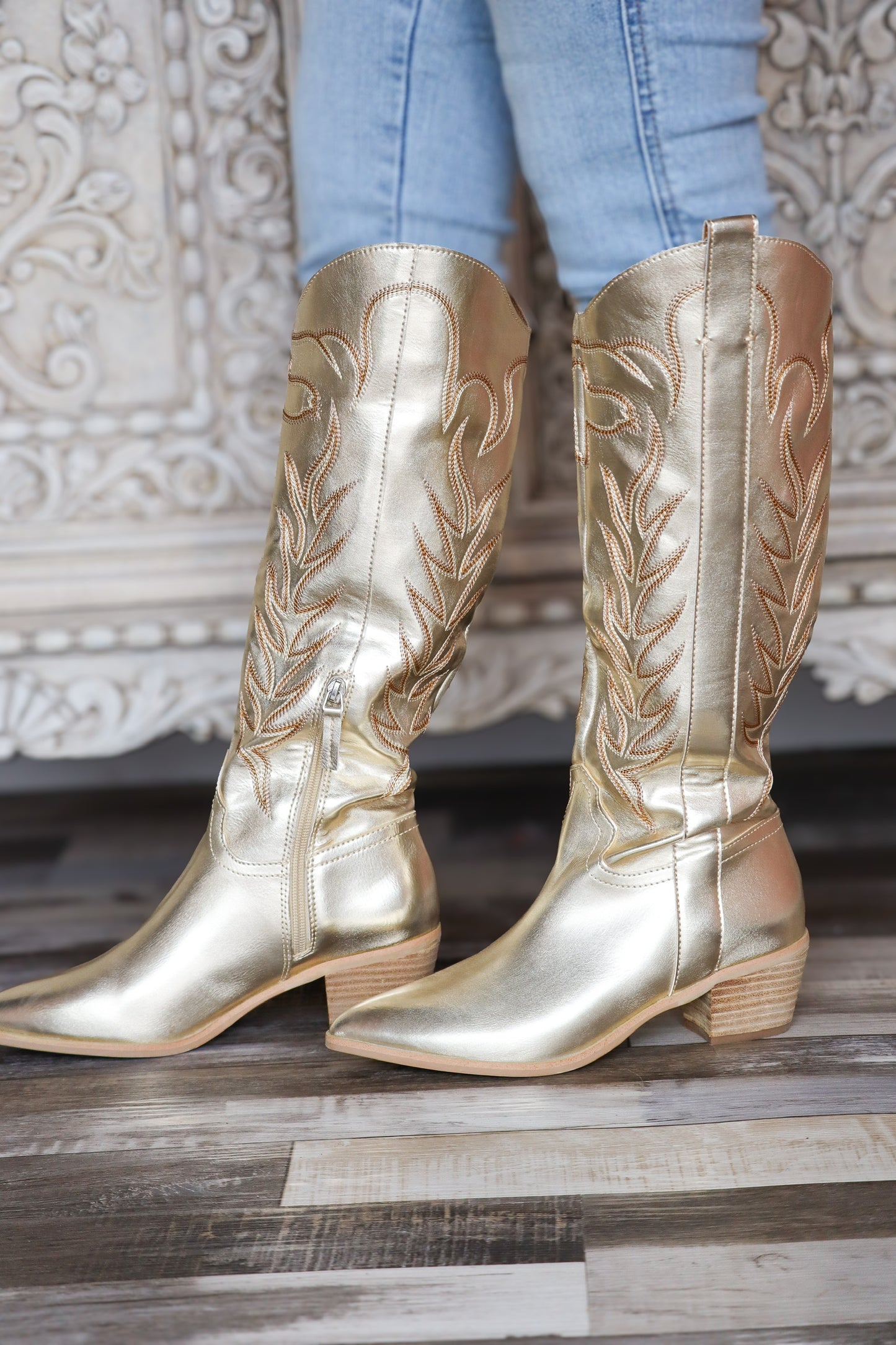 Gold Cowgirl Boots