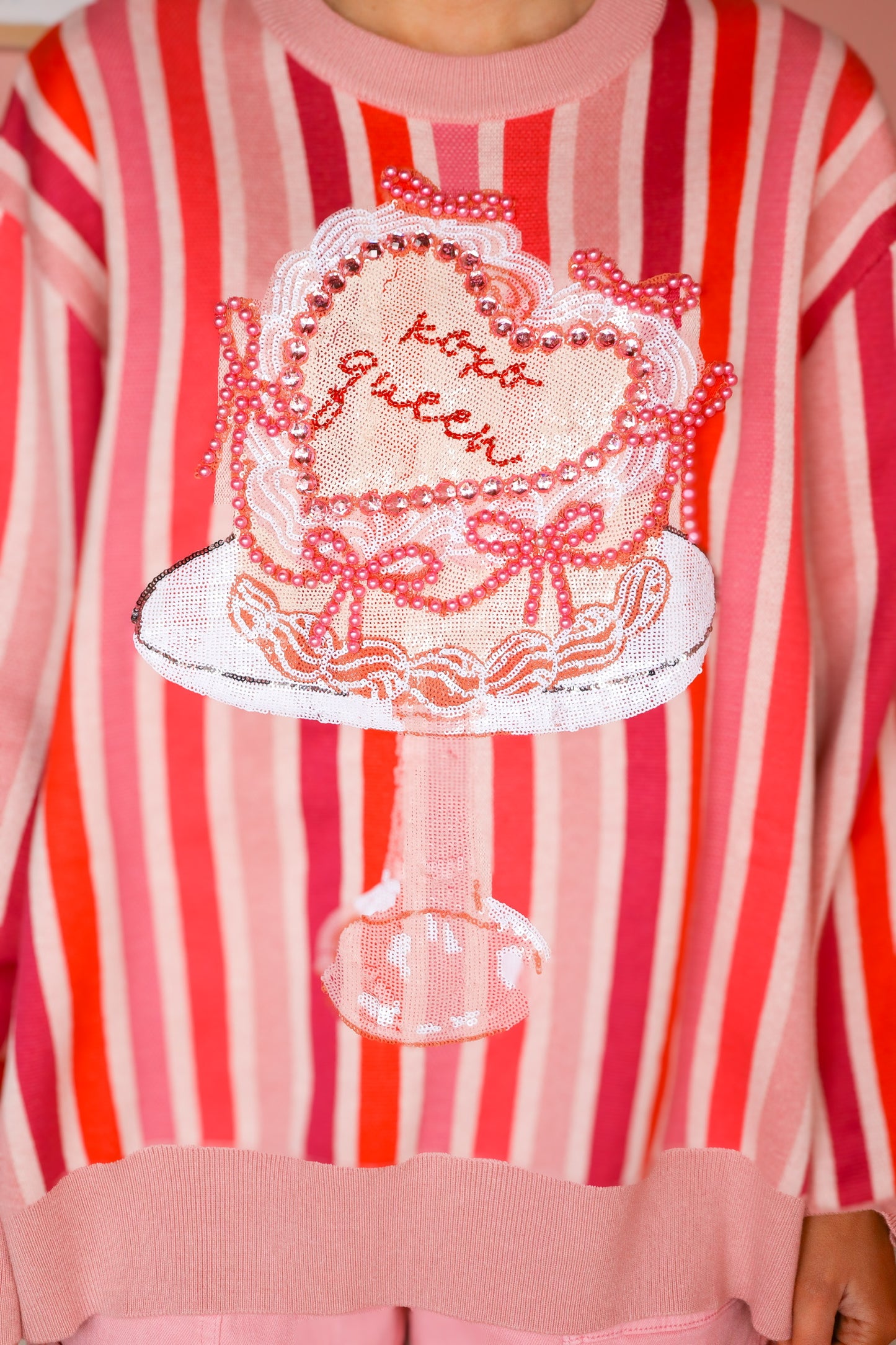 QOS XOXO Heart Cake Sweater