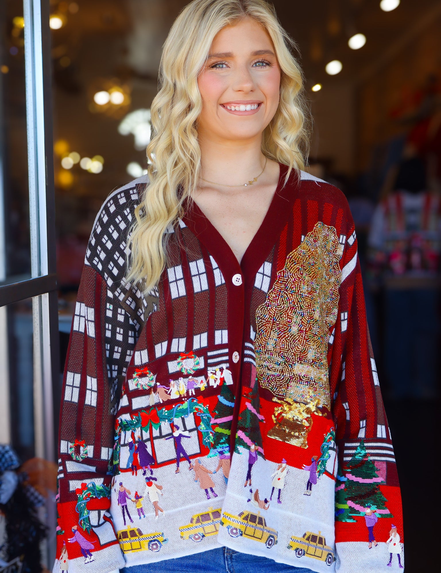 Multi Rockefeller Center Button Up Cardigan