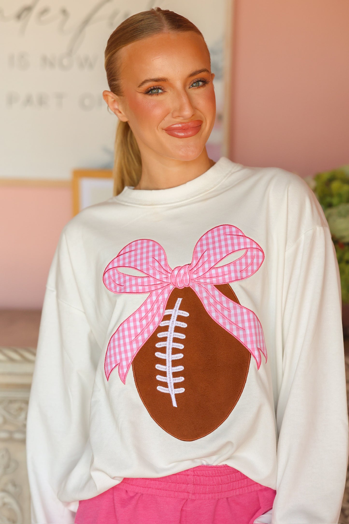 Pink Bow Football Crew