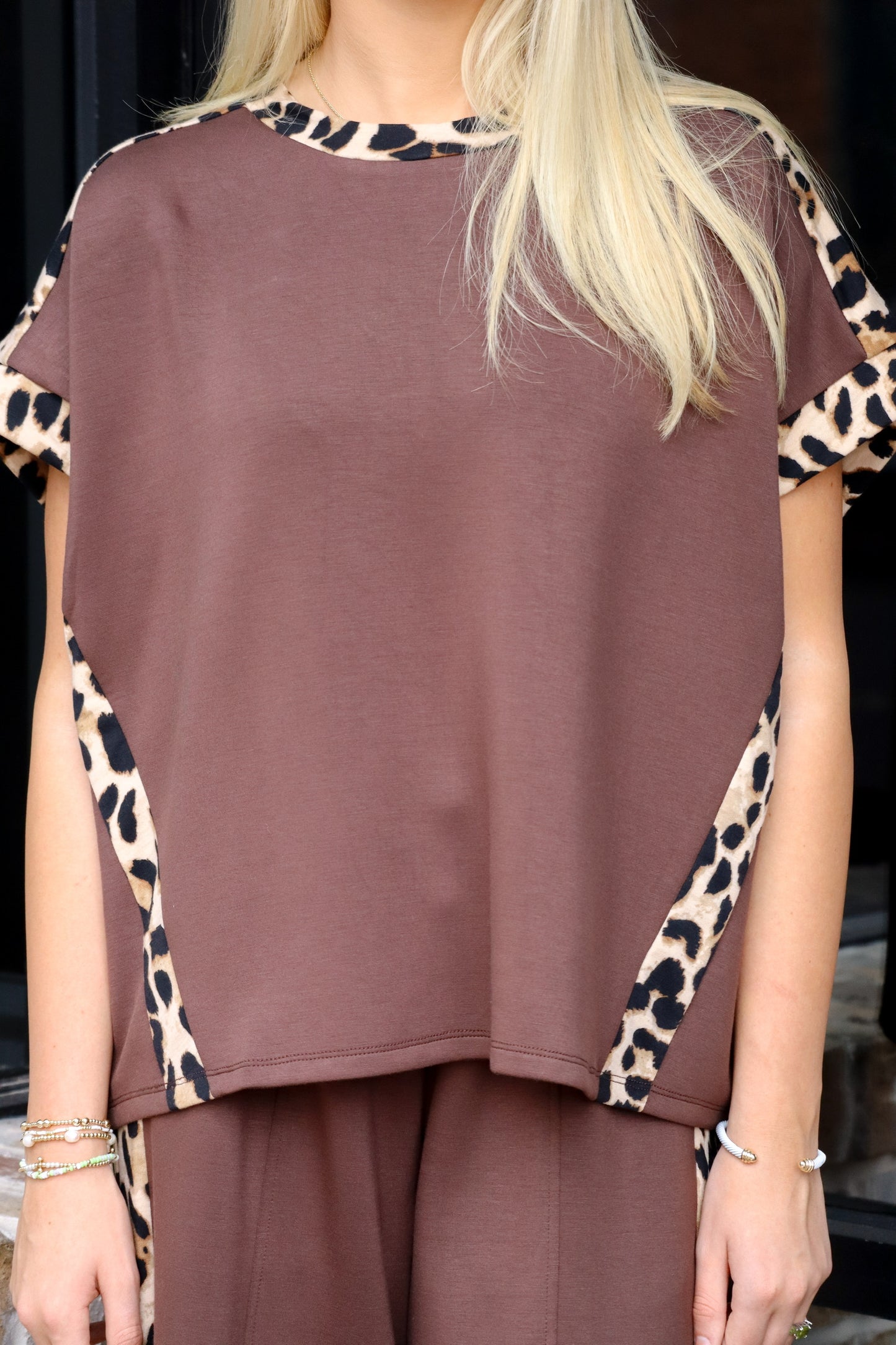 Brown Cheetah Print Top