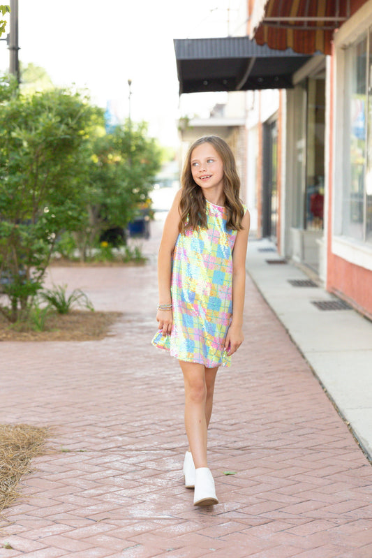 kids sequin rainbow dress