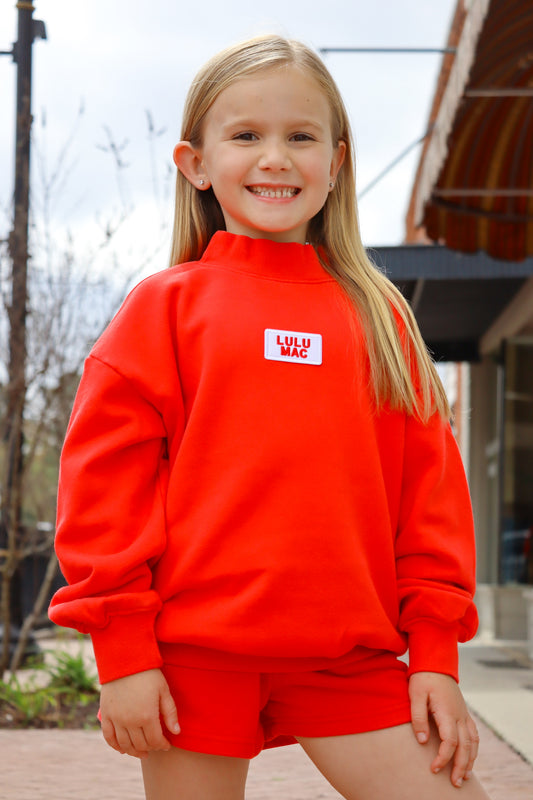Lulu Mac- Kids Terry Cloth Red Sweatshirt