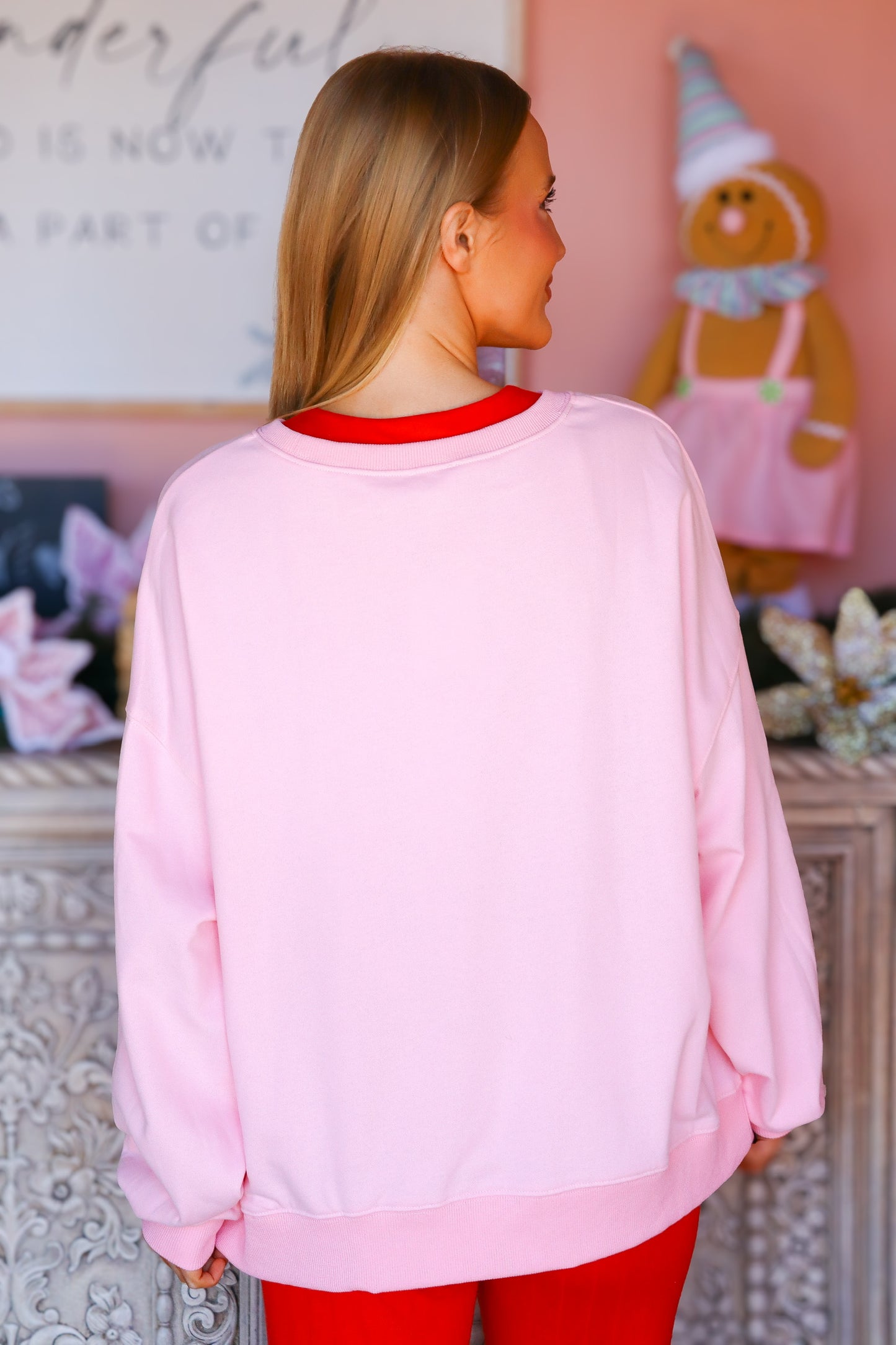 Valentine Bear Heart Patch Sweatshirt
