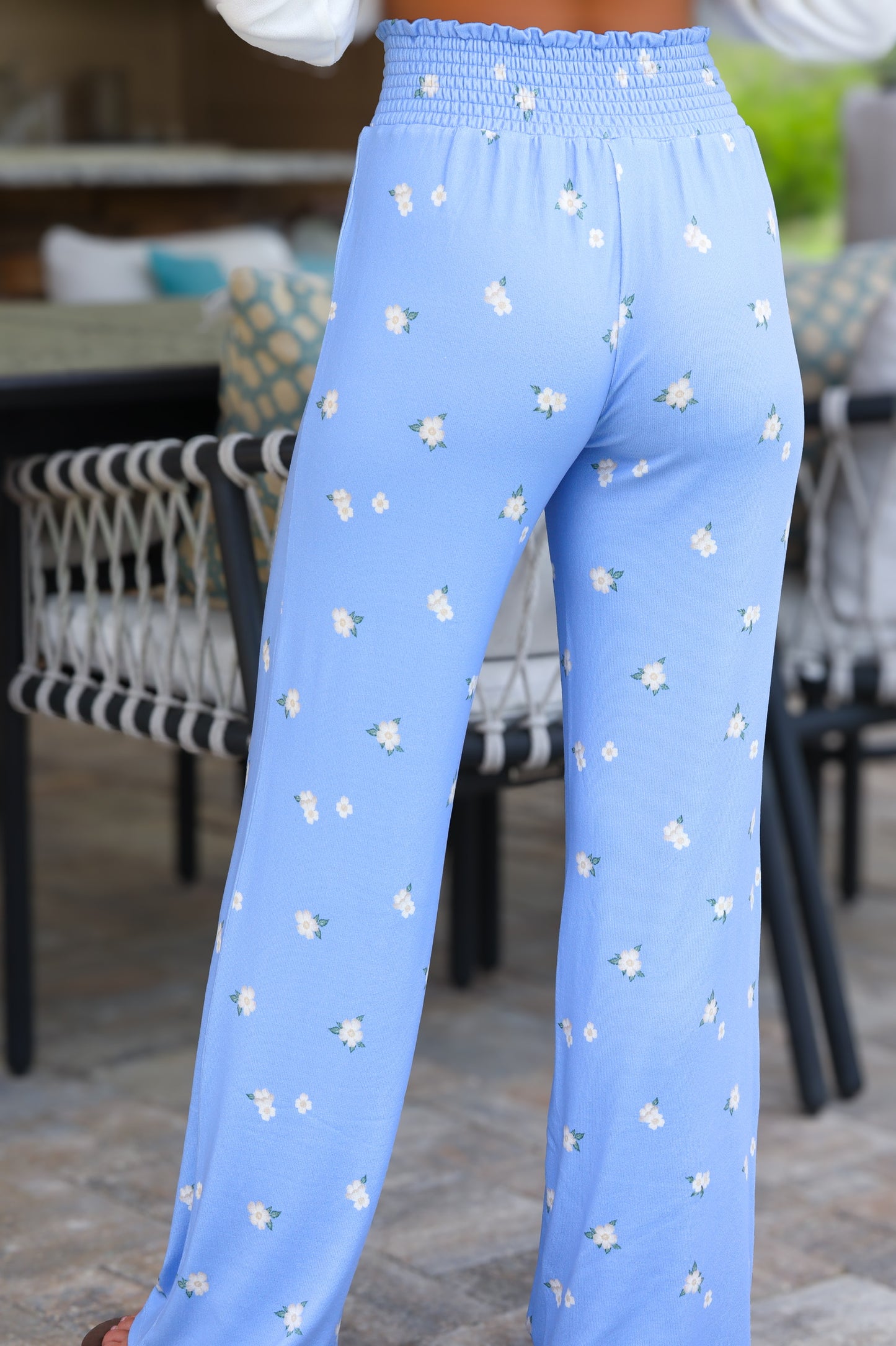 Ice Blue Dawn Floral Pants