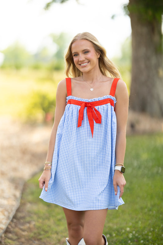 Plaid Babydoll Mini Dress