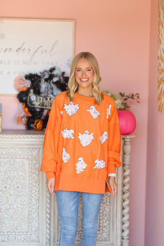 Orange Ghost Sweatshirt