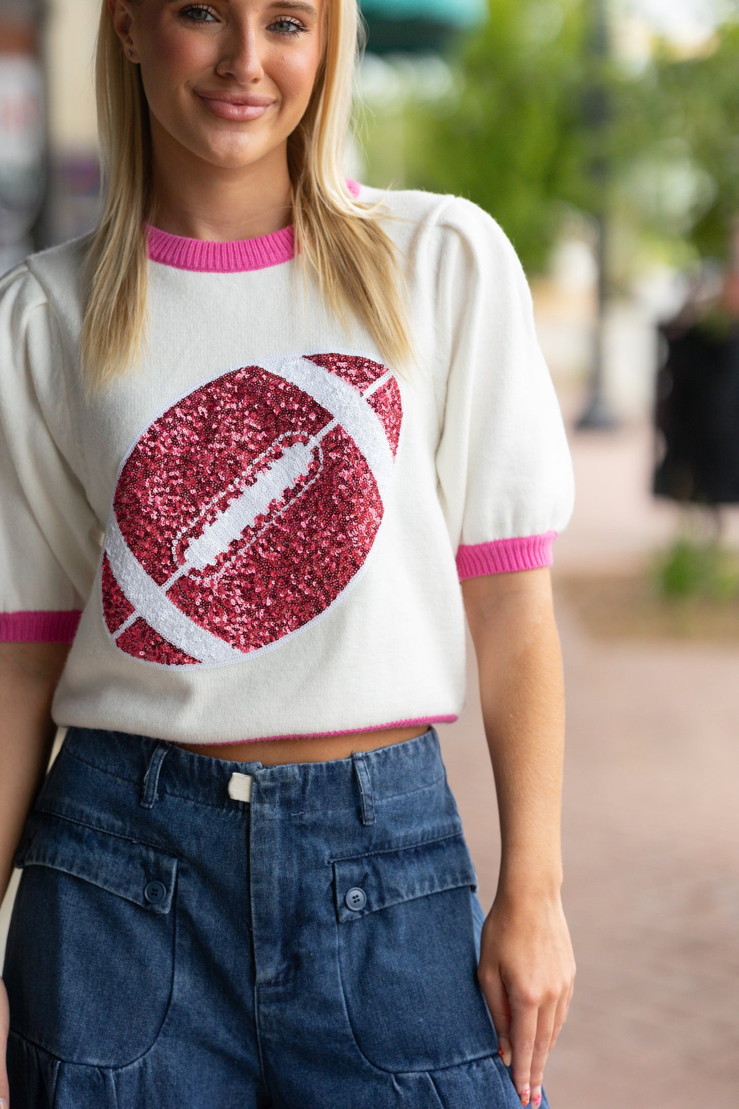 football sequin top