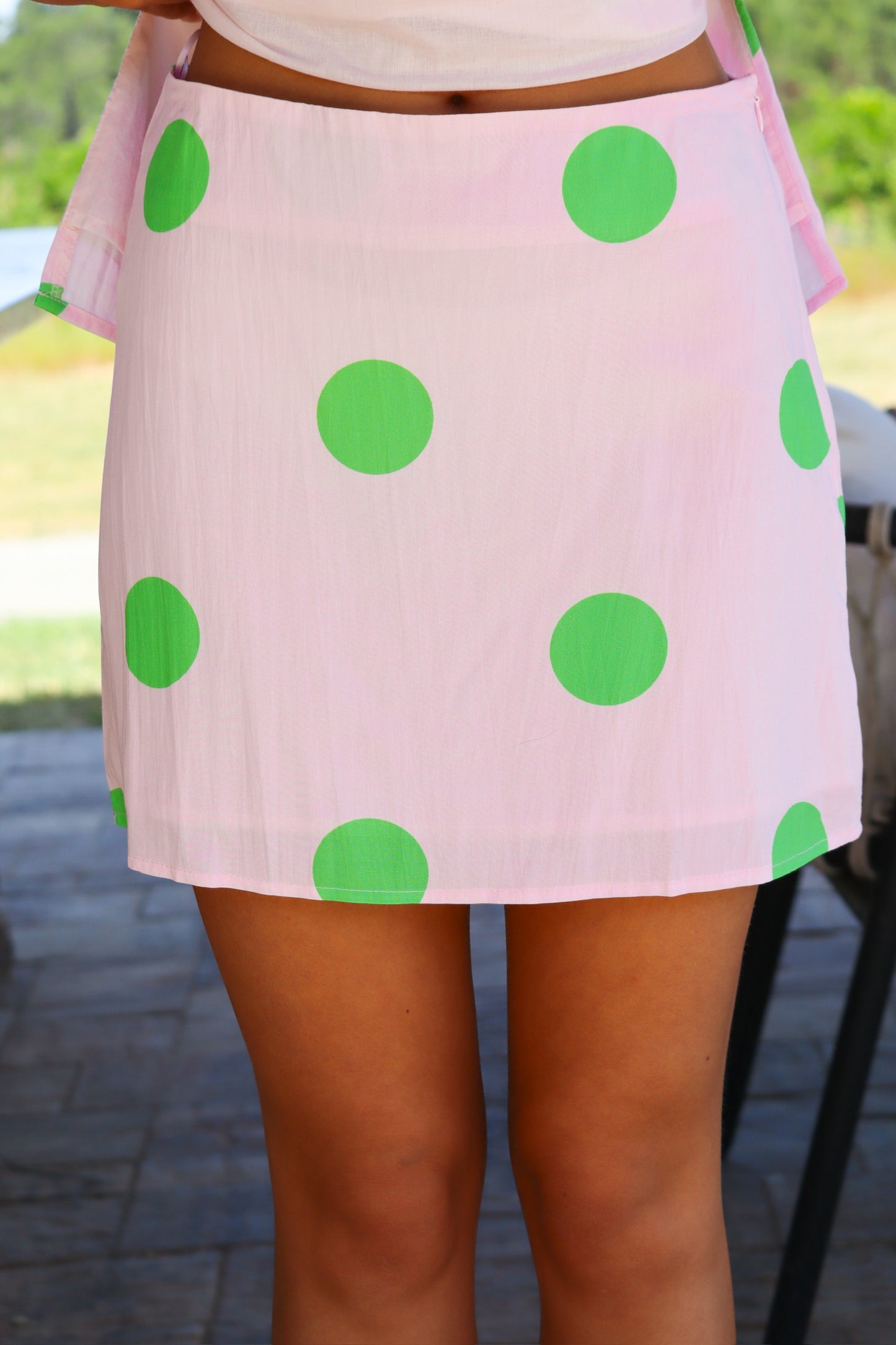 Pink & Green Polka Dot Set