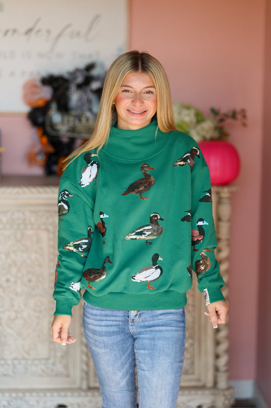 QOS Mock Neck Duck Sweatshirt