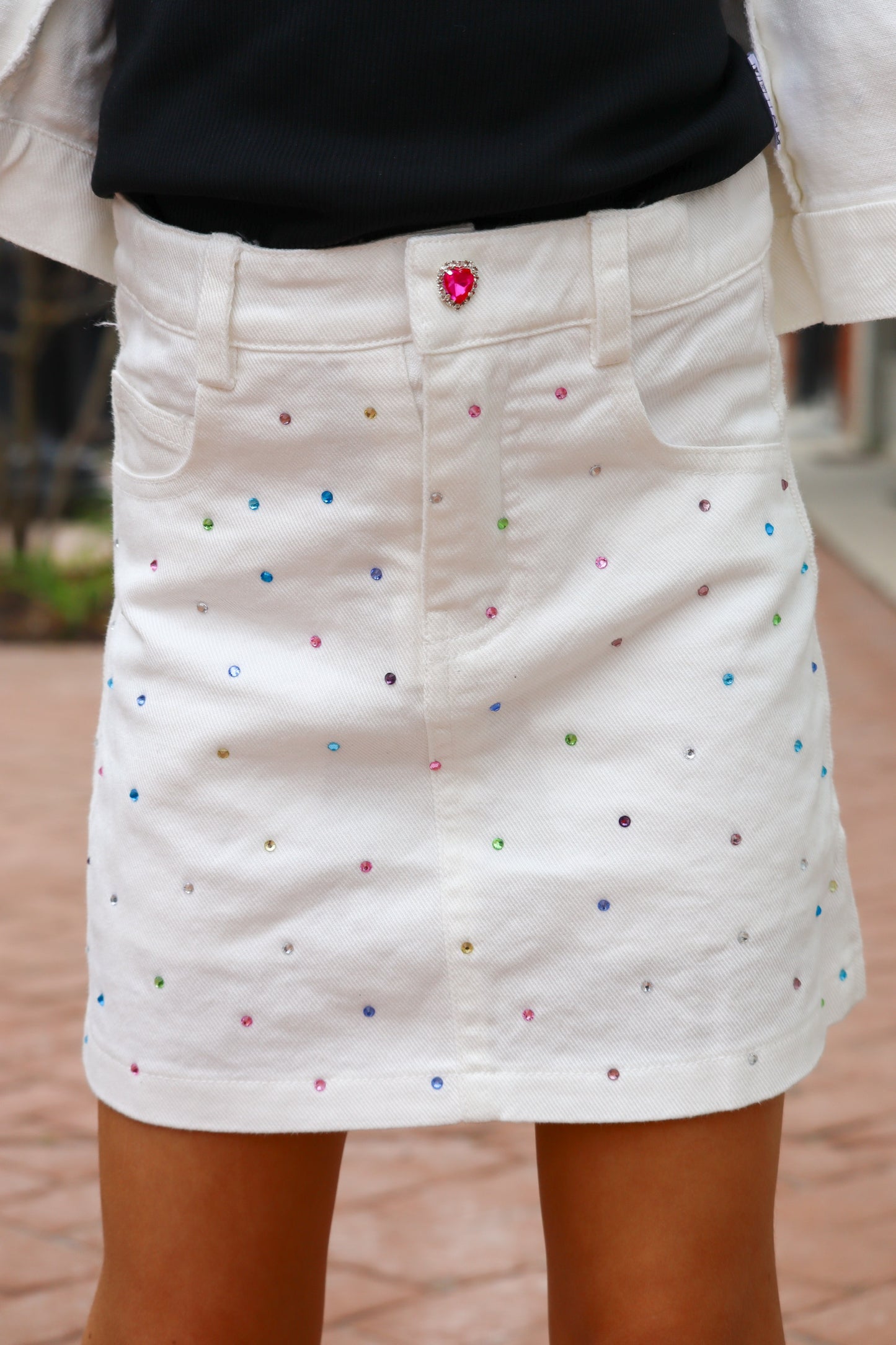 Kids- White Denim Gem Set