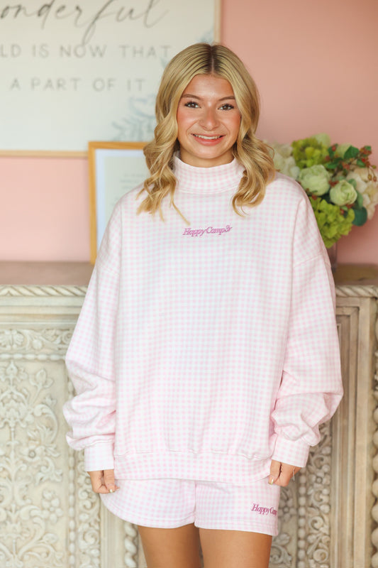 Happy Camper Pink Sweatshirt