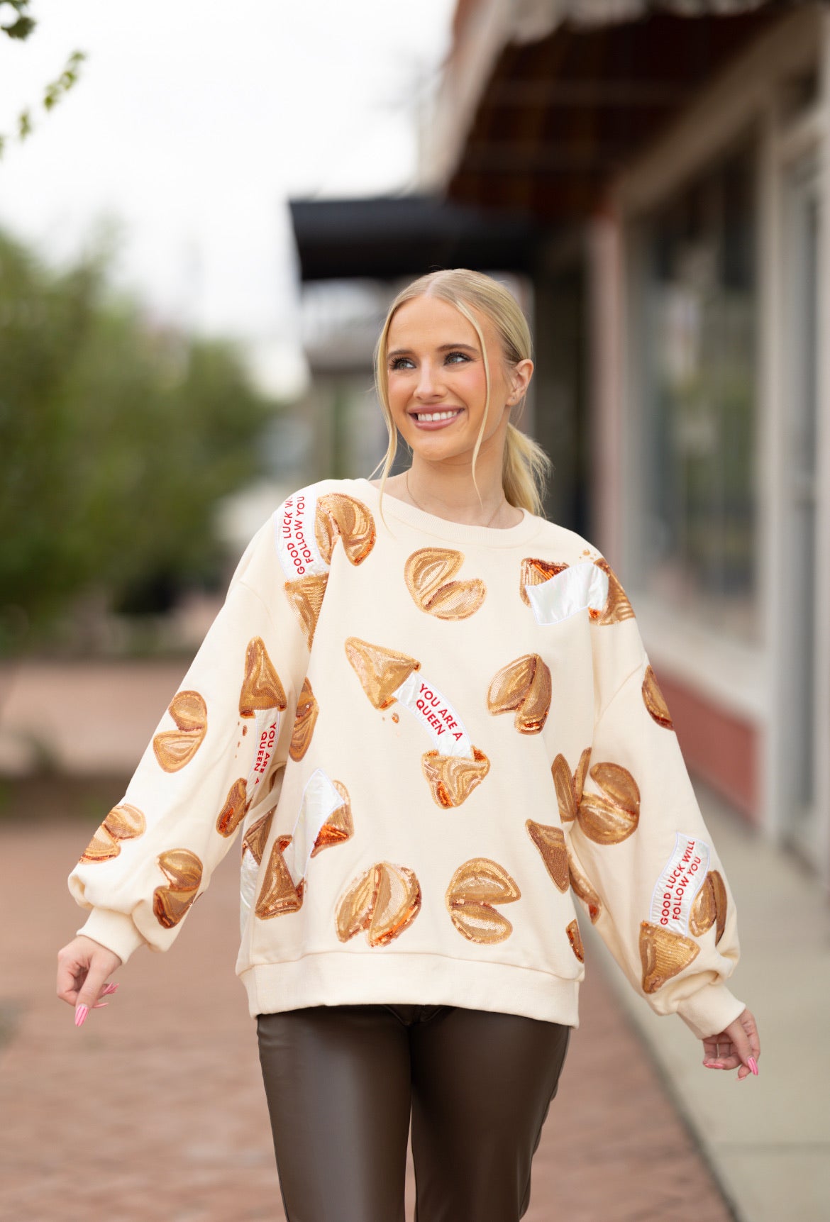 QOS fortune cookie sweatshirt