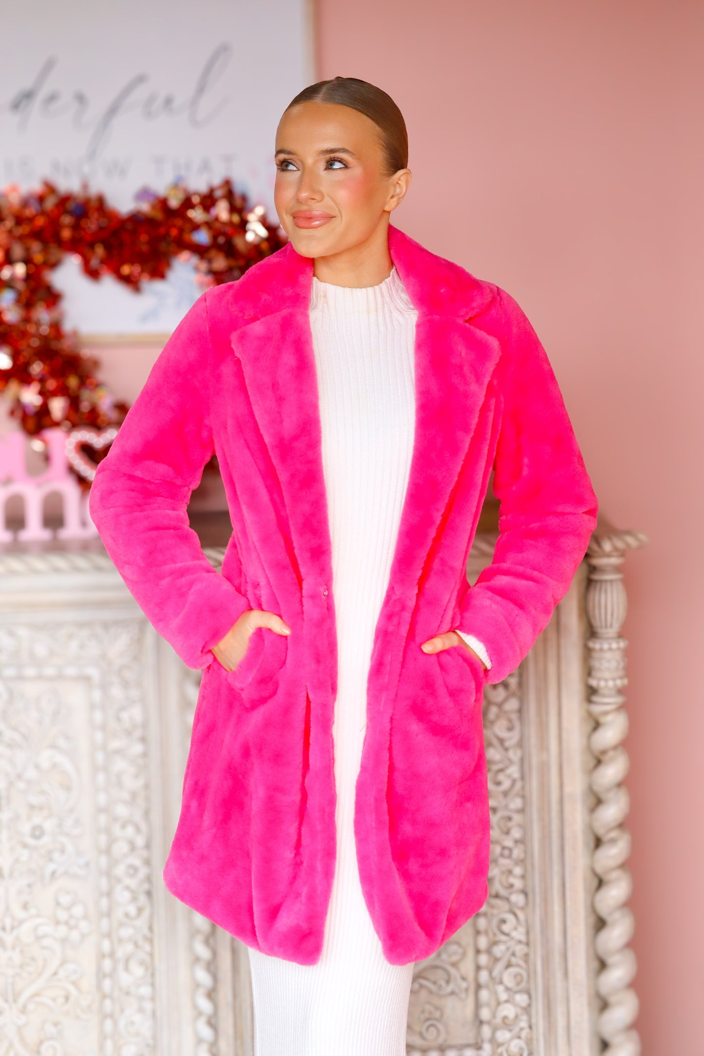 Boss Babe Pink Fur Jacket