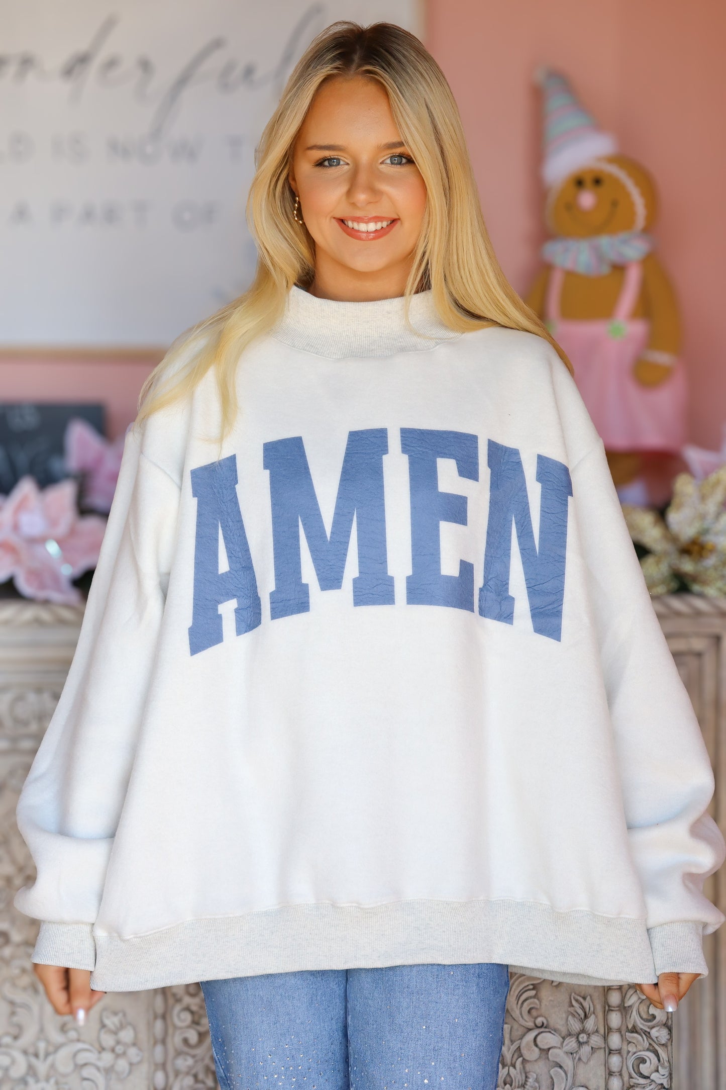 WWJD & AMEN Reversible Mock Neck
