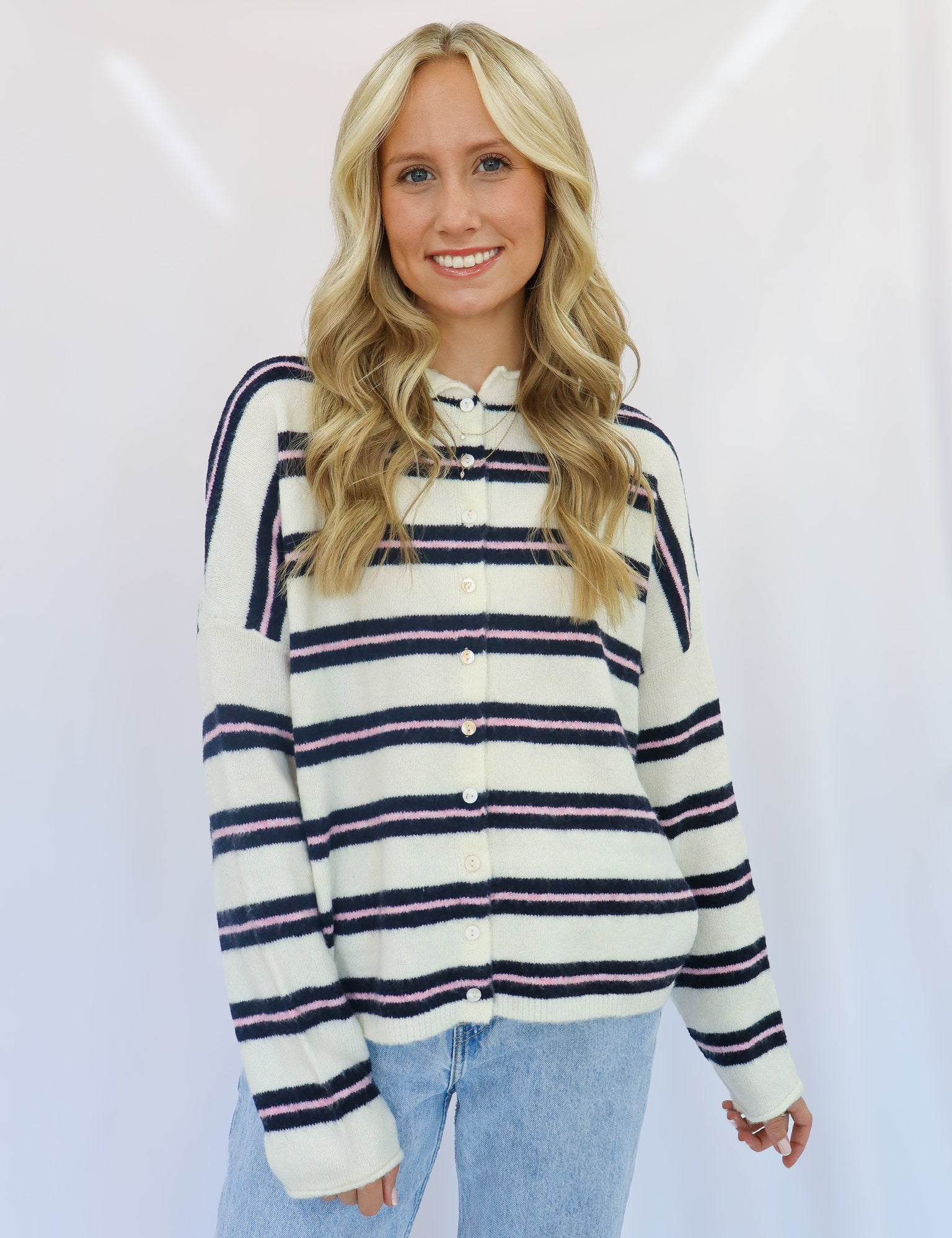 Midnight Berry Stripe Cardigan