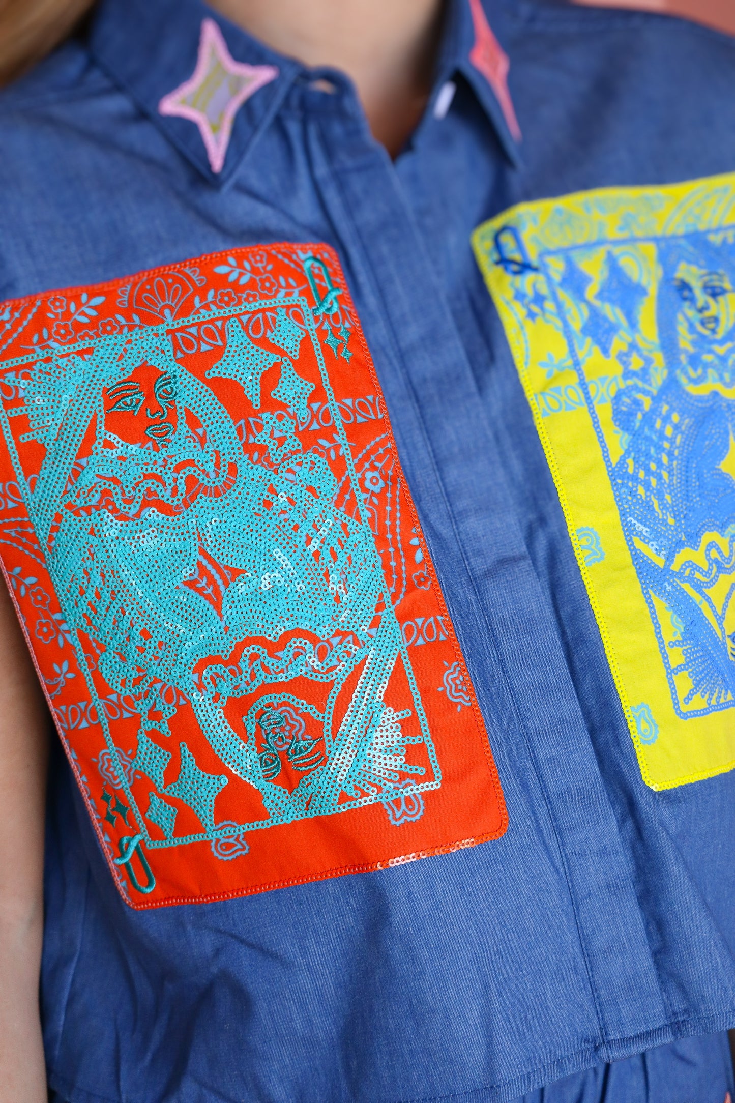 QOS Denim Bandana Tank Top