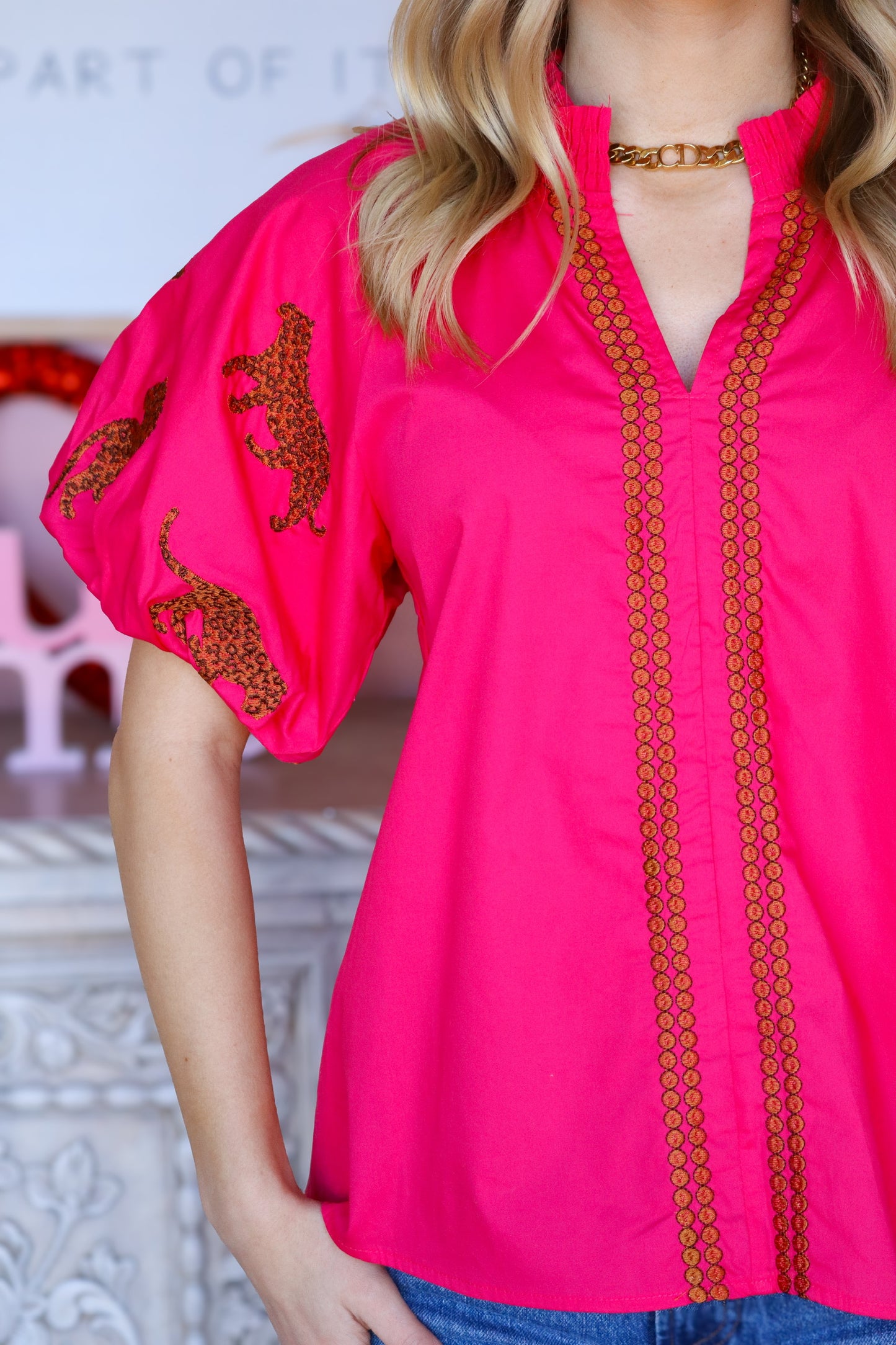 Fuchsia Leopard Top