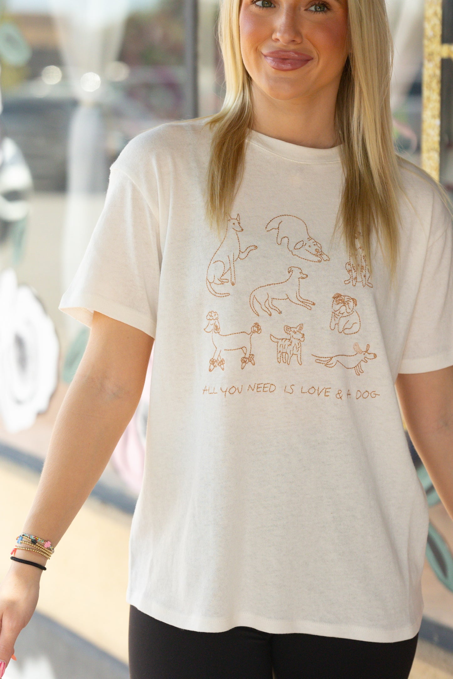 love & a dog tee