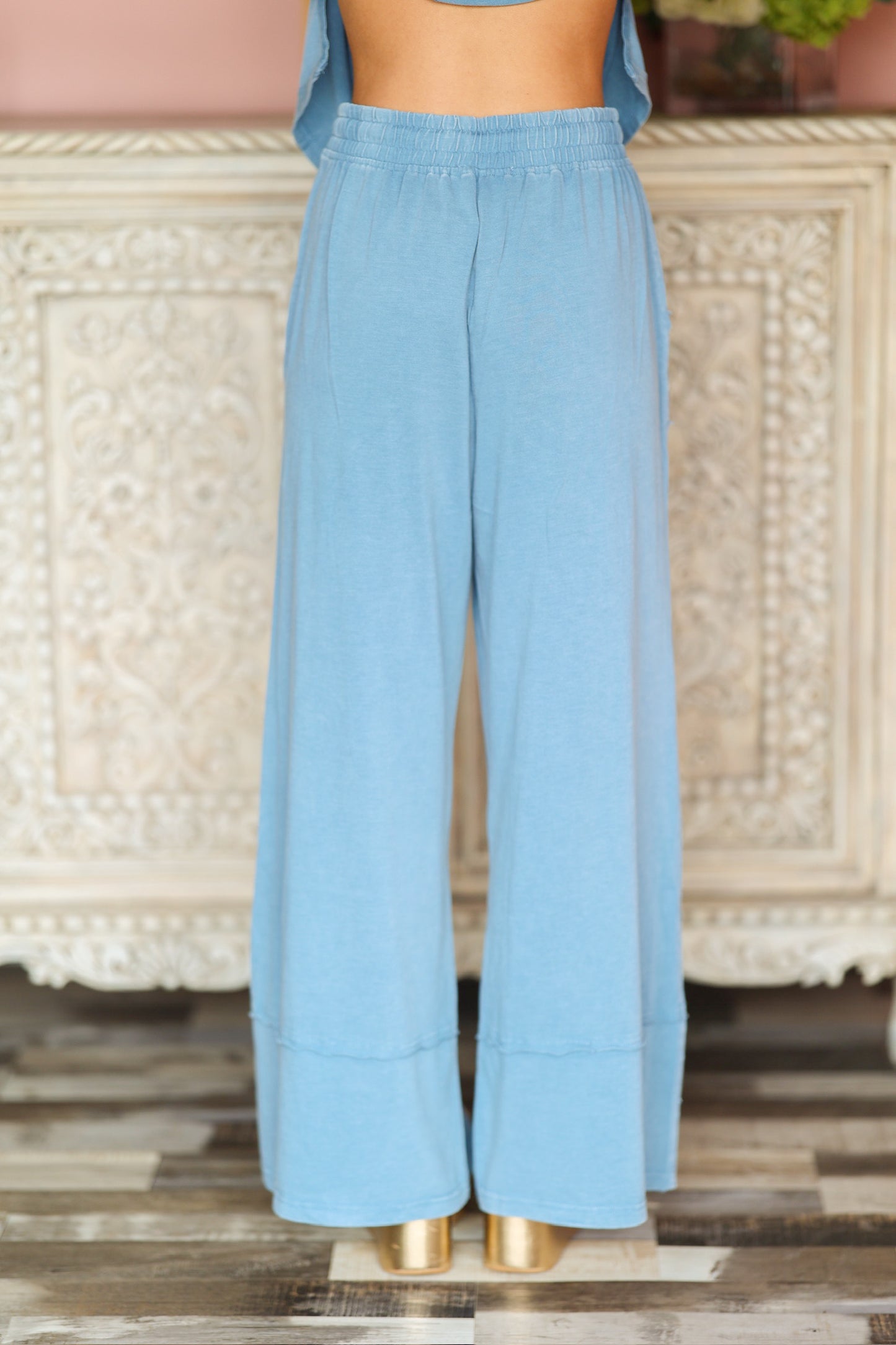 Dusty Blue Cropped Pant