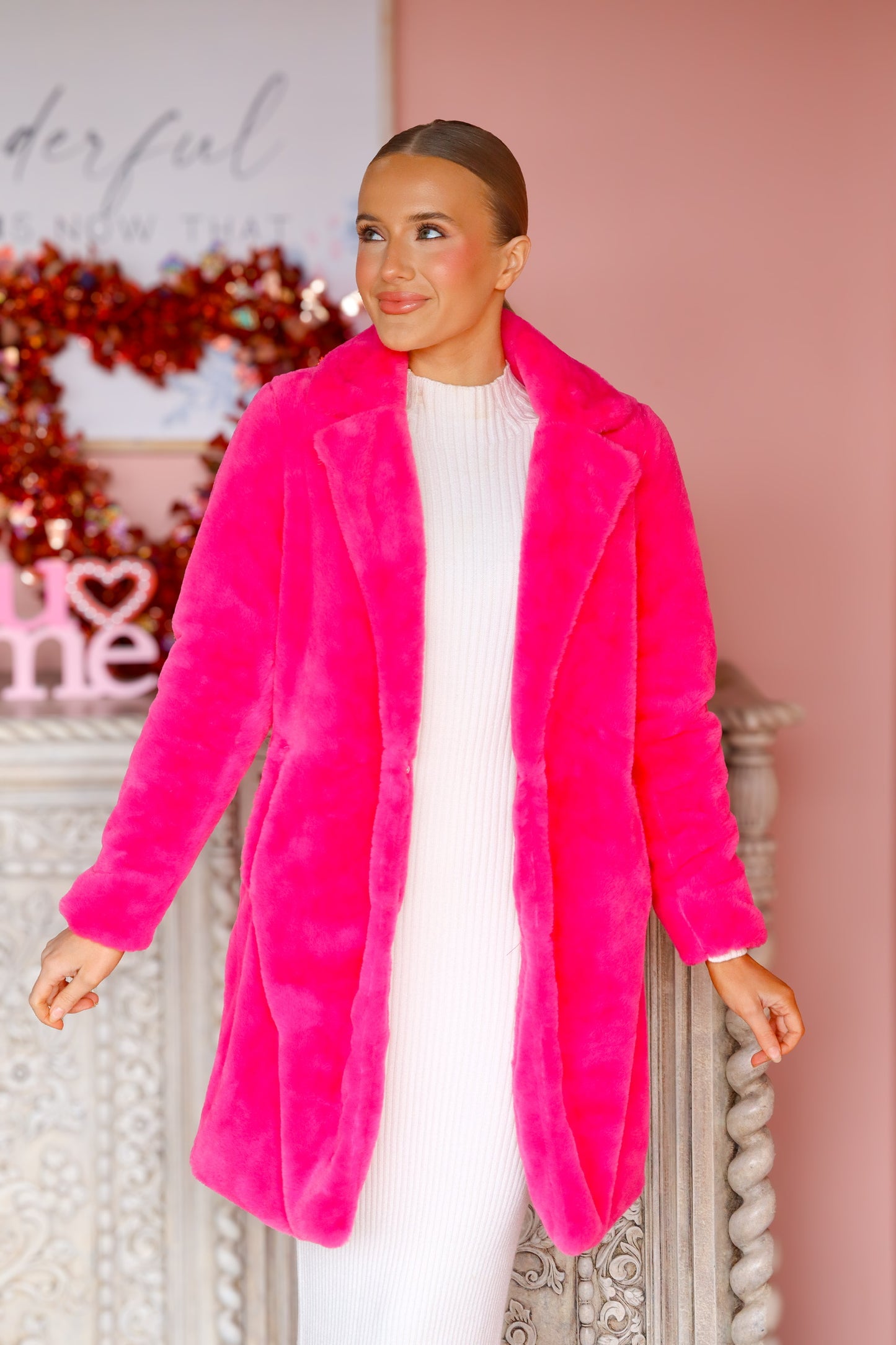 Boss Babe Pink Fur Jacket