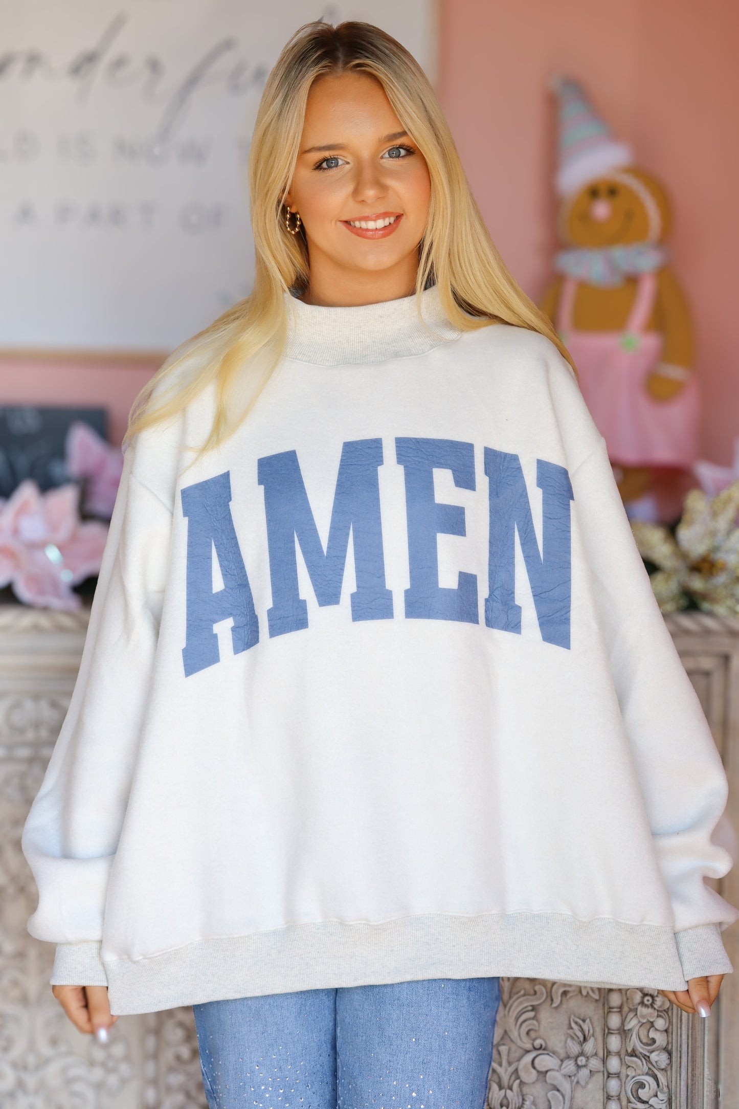 WWJD & AMEN Reversible Mock Neck