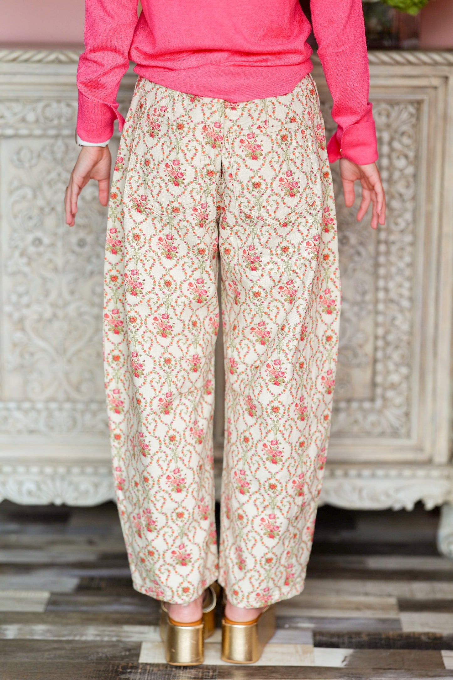 Multi Color Floral Jeans