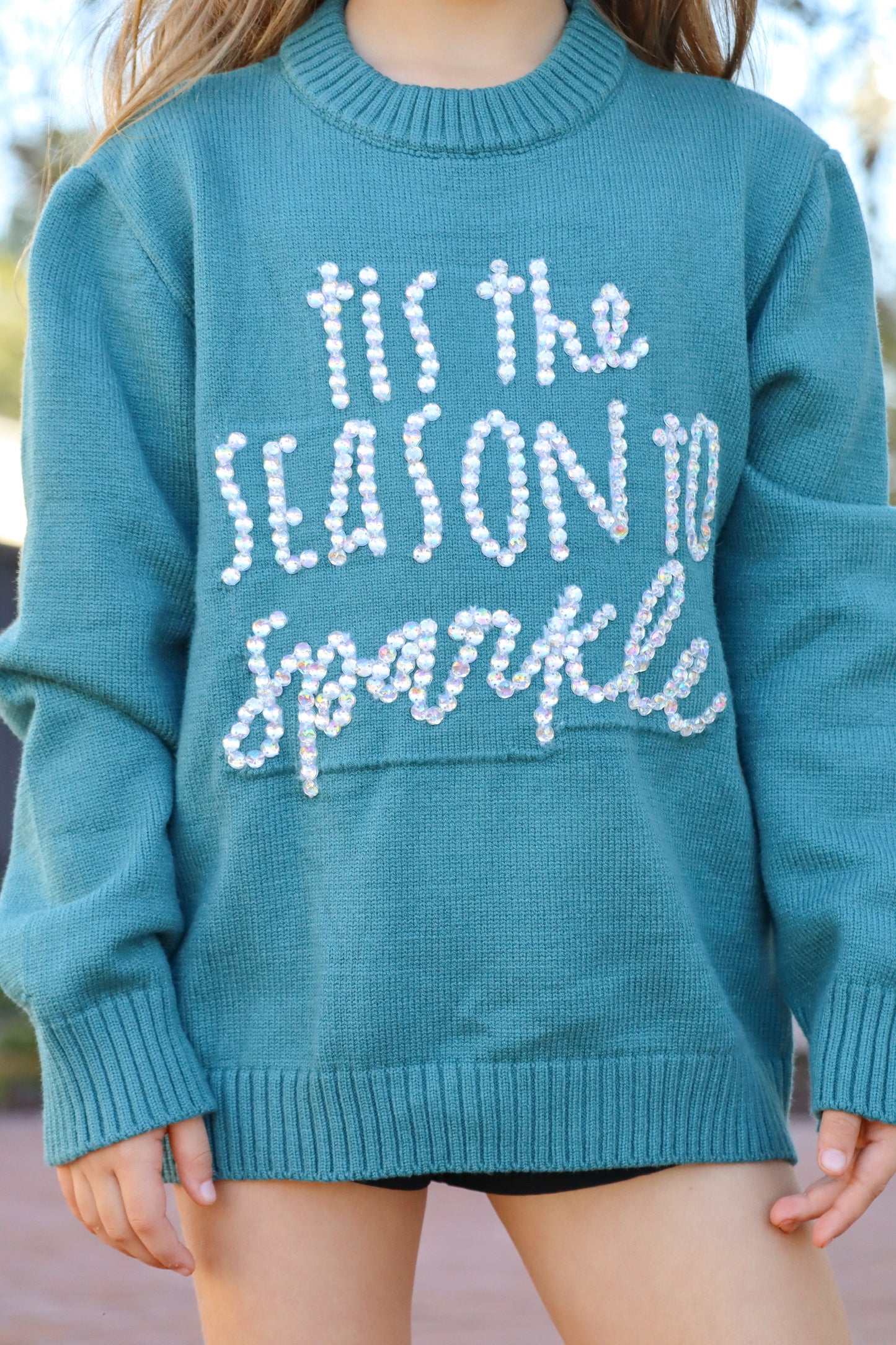 Kids Tis The Season To Sparkle Crystal Sweater