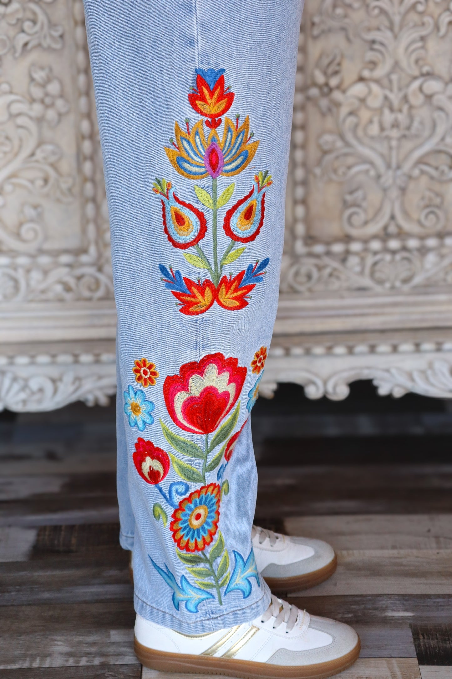 Floral Straight Leg Jeans