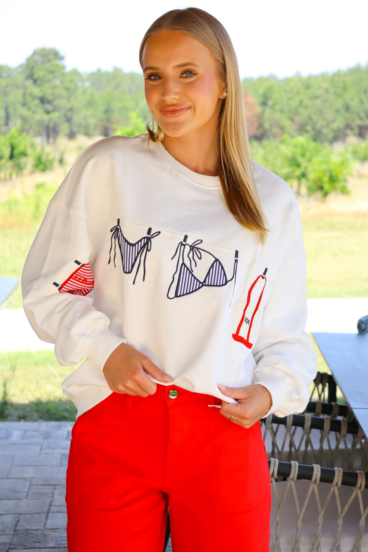 White Bikini Graphic Sweatshirt