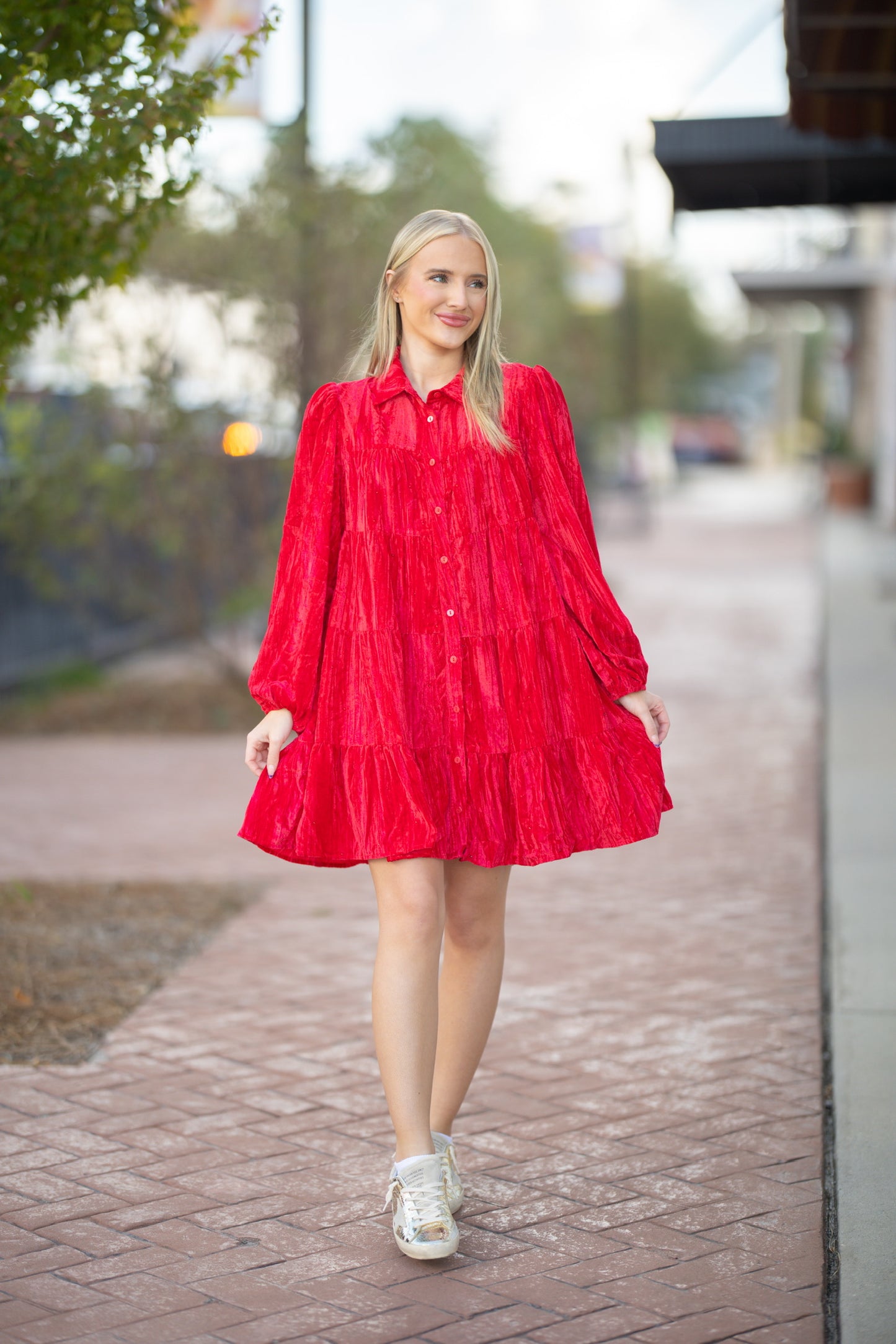 Crushed Velvet Rhinestone Mini Dress