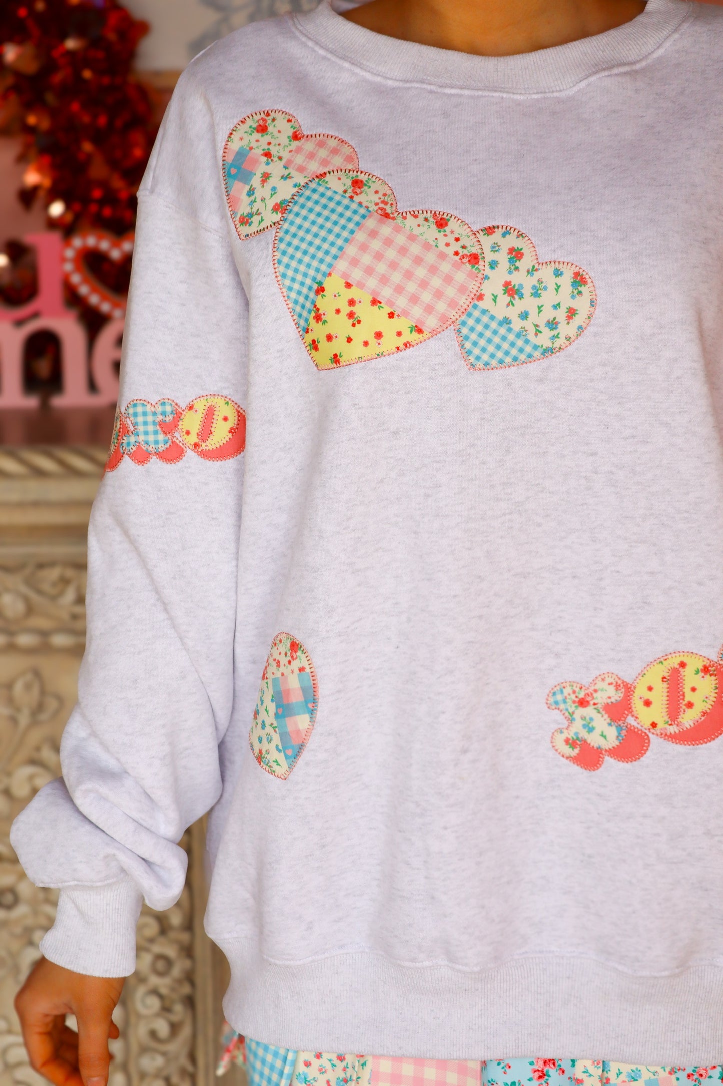 Multi Pattern Patchwork Sweatshirt