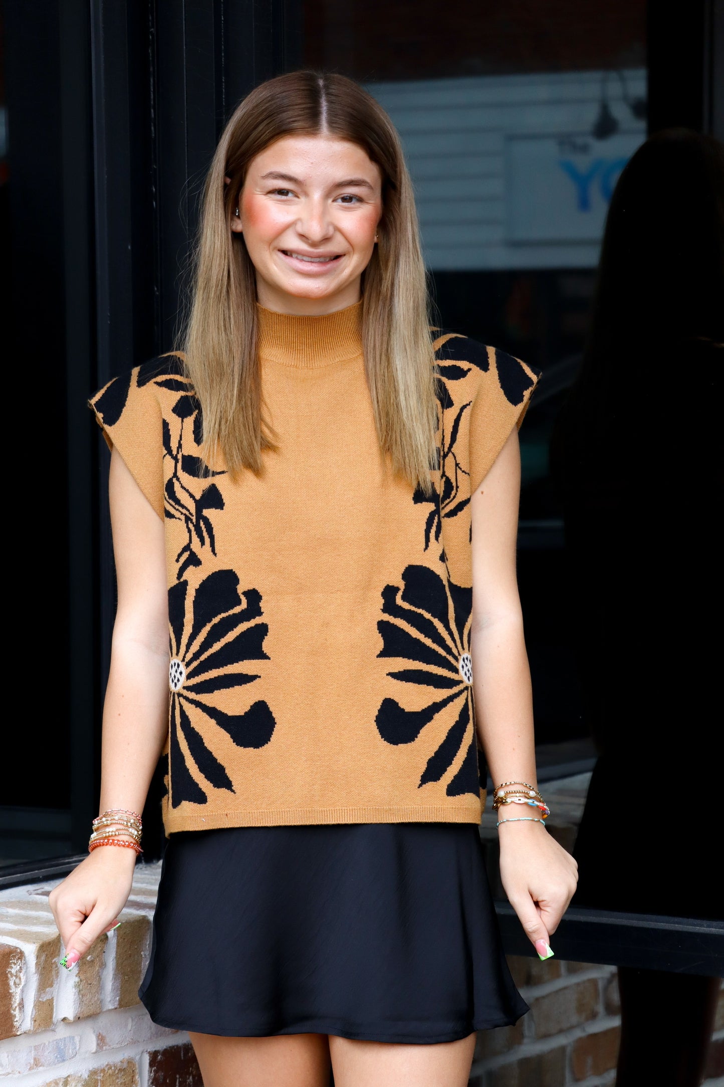 Camel Black Sweater Vest