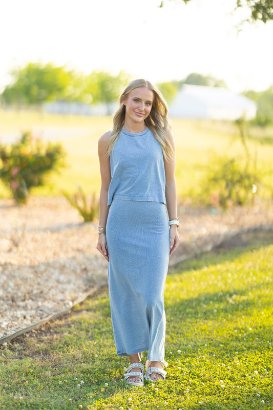 Denim Midi Skirt