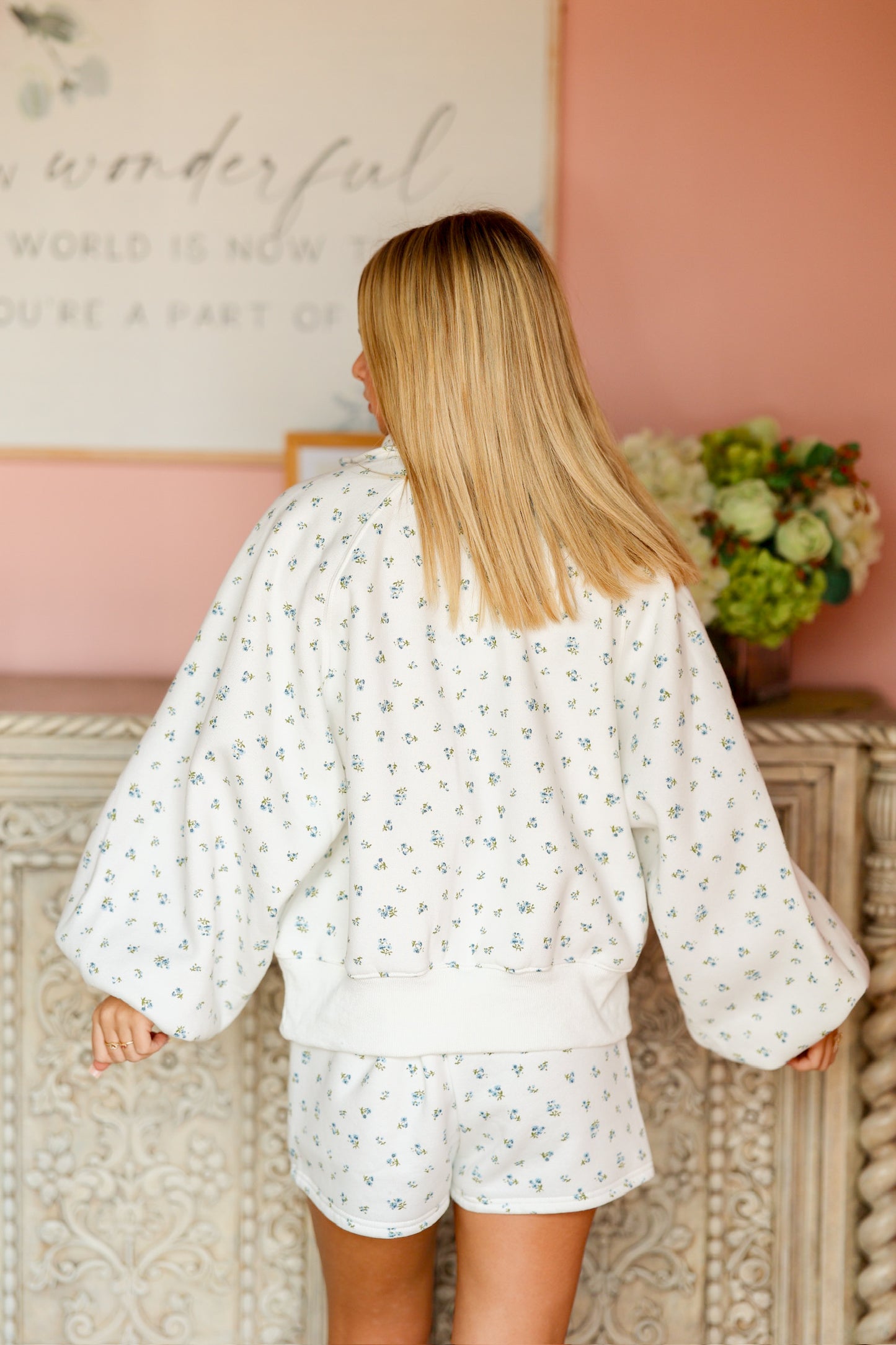 Floral Quarter Button Up