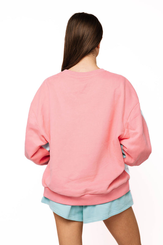 QOS Aqua & Pink Color Block Shorts