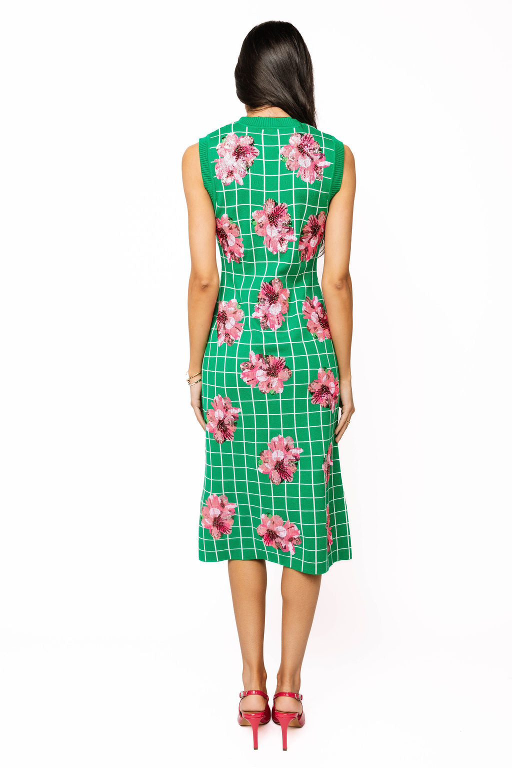 QOS Green Knit Azalea Midi Dress