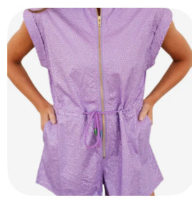 QOS Lavender Rhinestone Romper