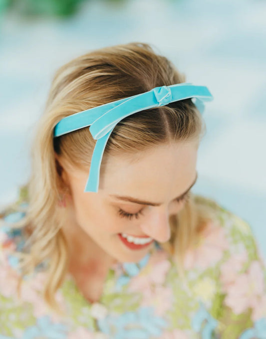 Thin Pastel Blue Ribbon Headband